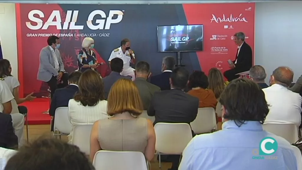Un momento durante la presentación de la Sail GP en Sevilla