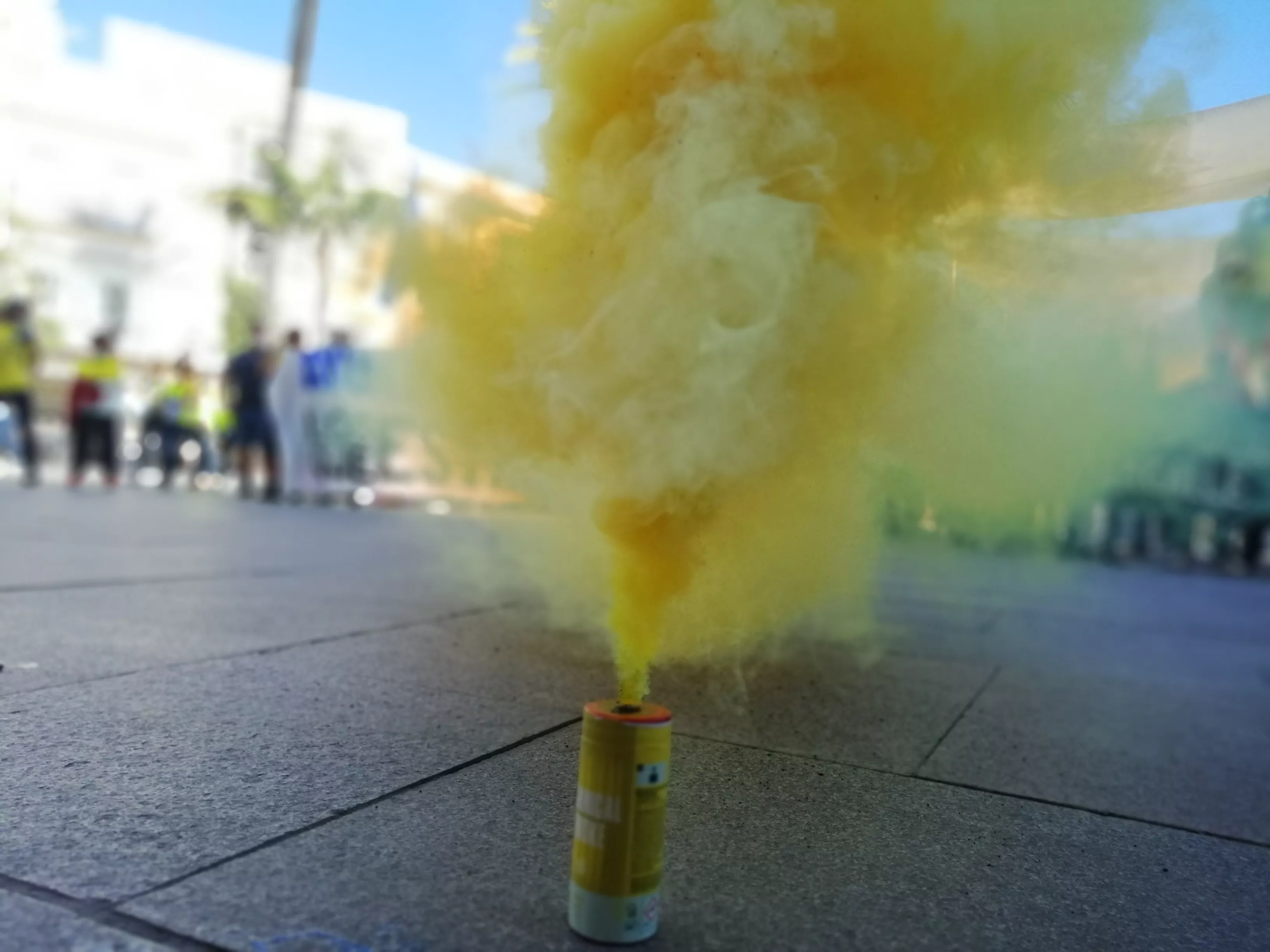 Durante la manifestación.