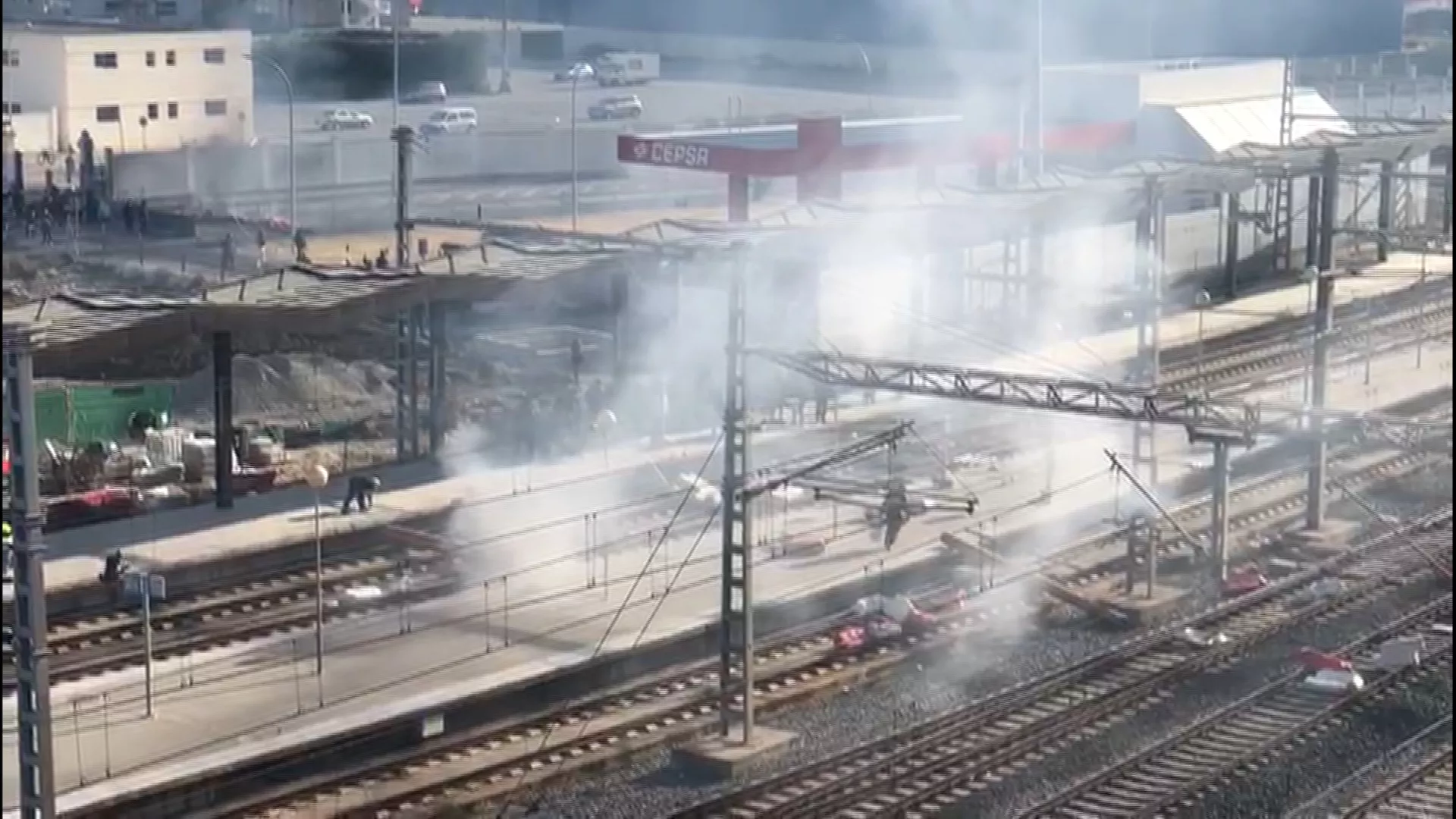 Cortado el tráfico ferroviario en la capital gaditana durante las protestas de la huelga del metal