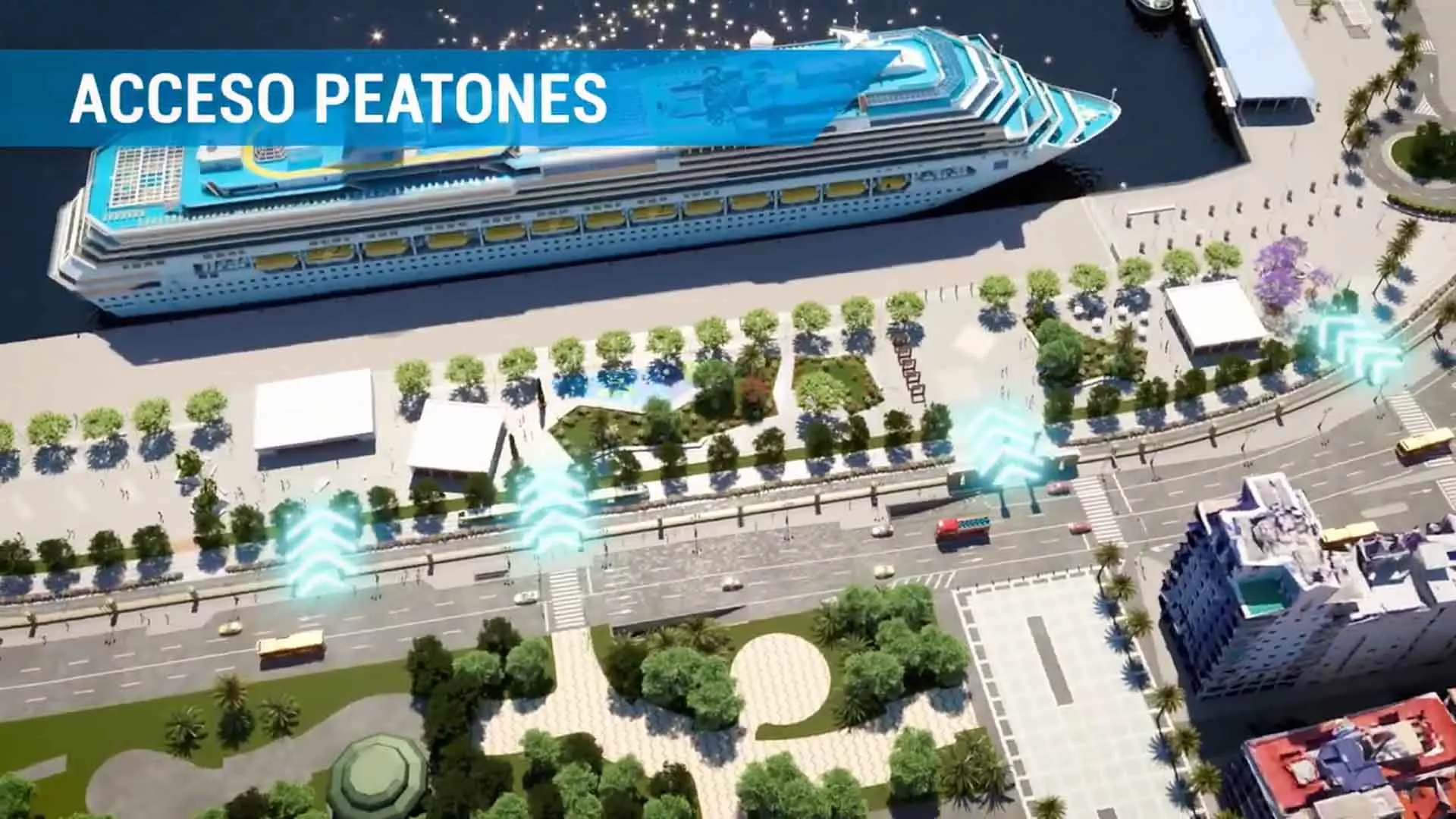 Recreación del proyecto de integración muelle-ciudad