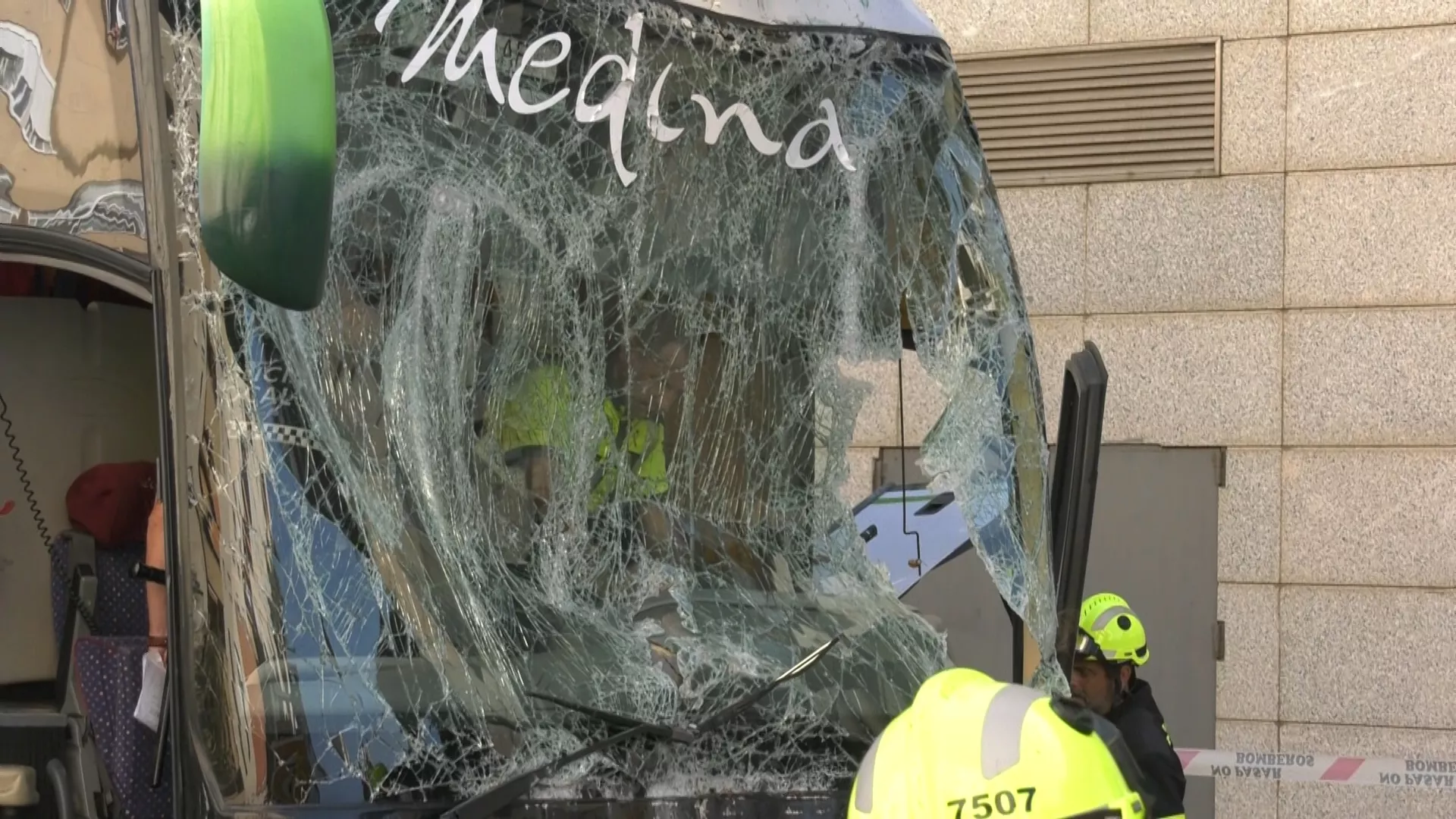 Cabina del autobús siniestrado 