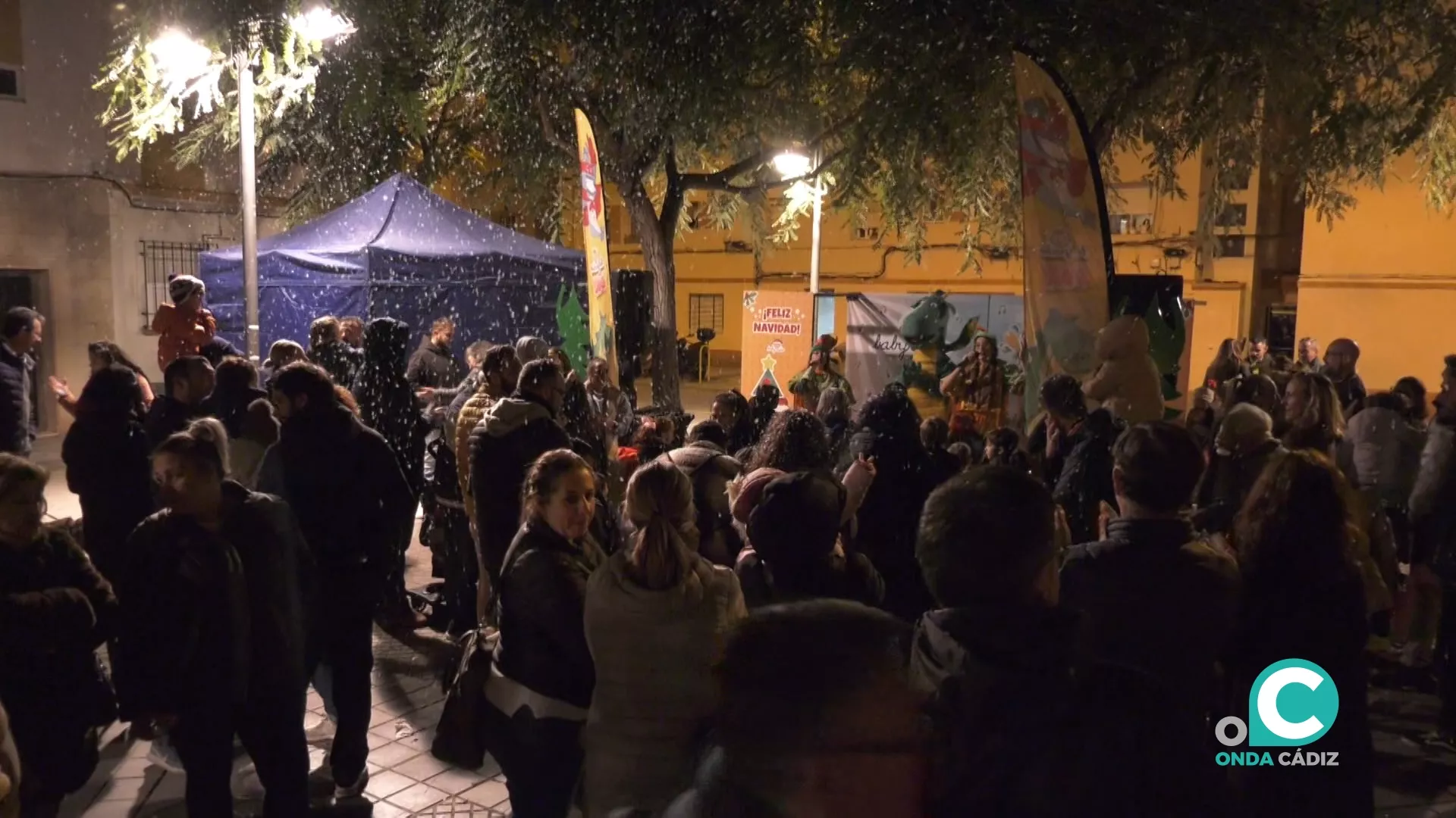 Gran nevada artificial en la Barriada de España.