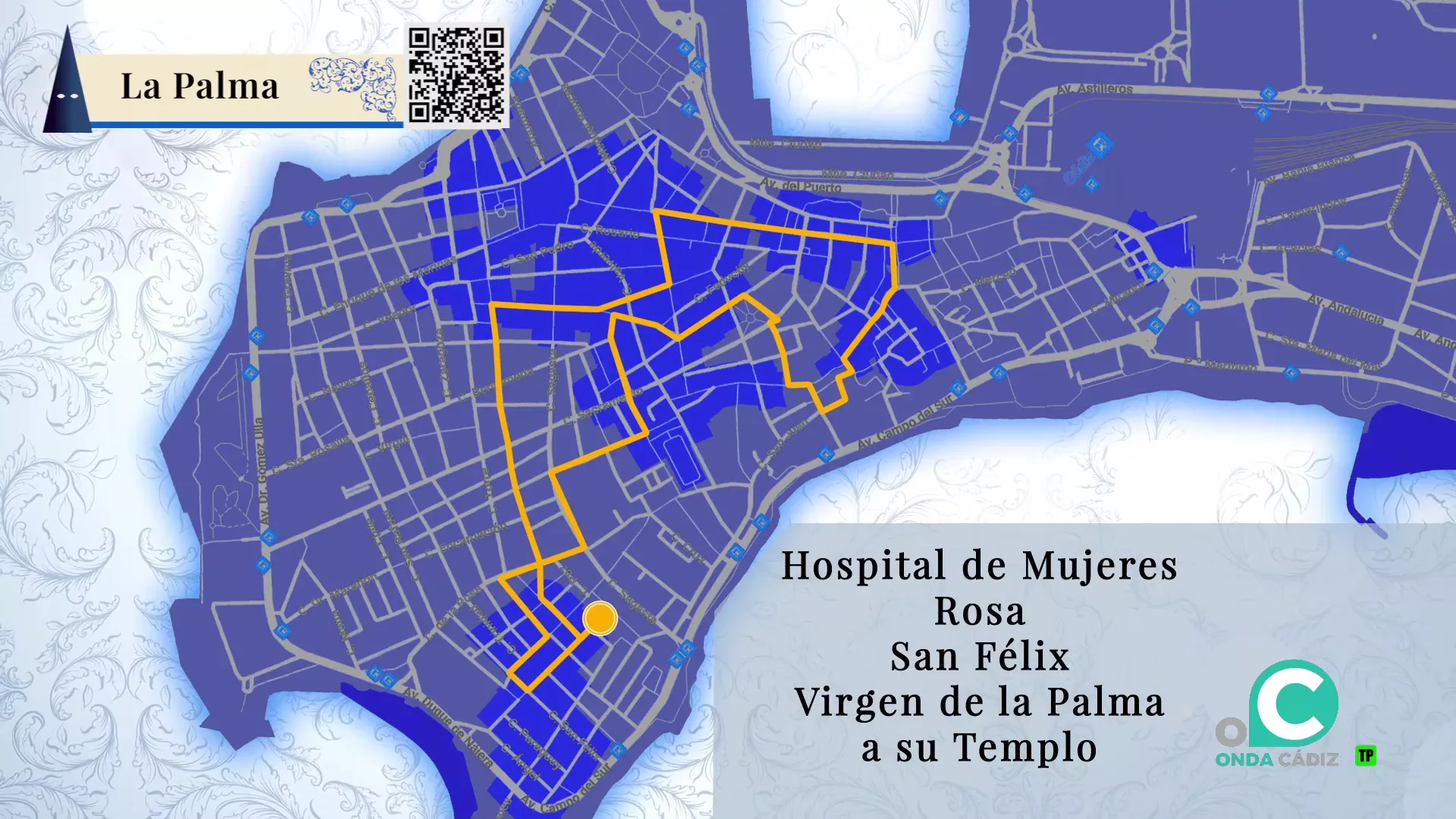 Itinerario previsto para este Lunes Santo de la cofradía de La Palma que arracancará la jornada