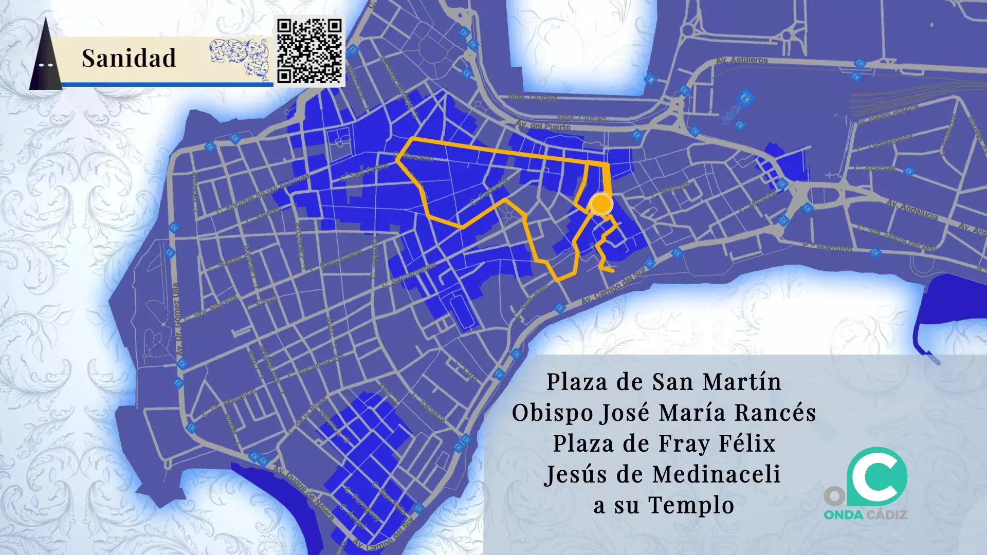 Itinerario de la hermandad de la Sanidad que arrancará oficialmente la jornada de Martes Santo