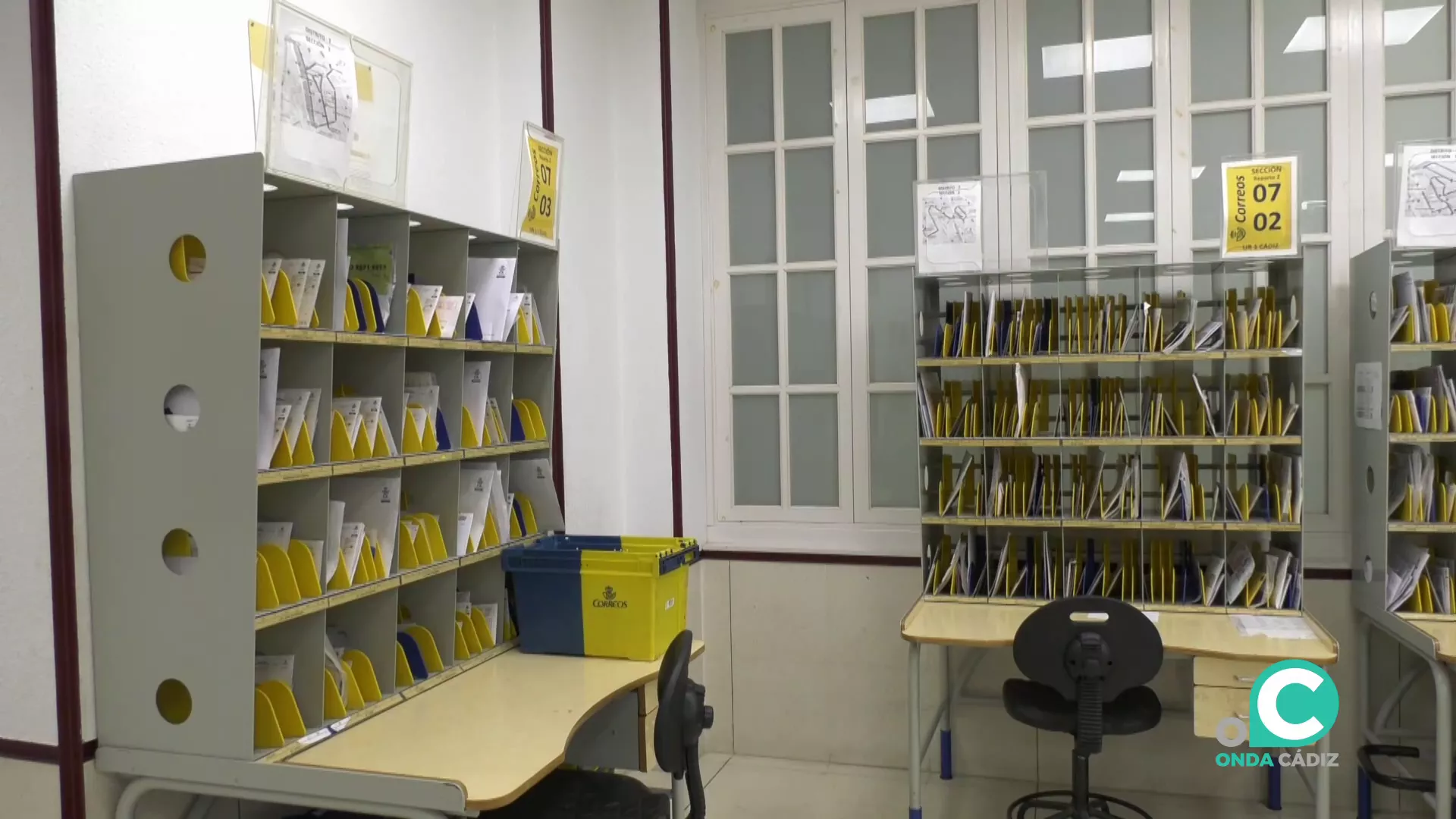 Interior de una oficina de correos de Cádiz