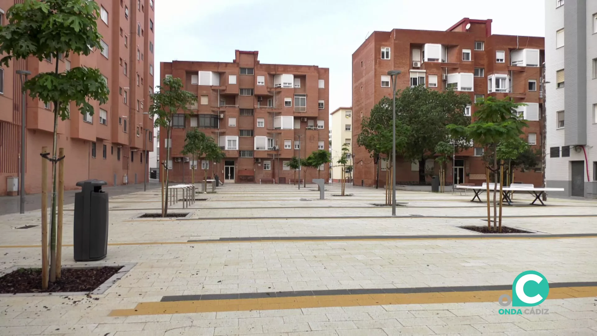 Zona reurbanizada en la barriada de la Paz.