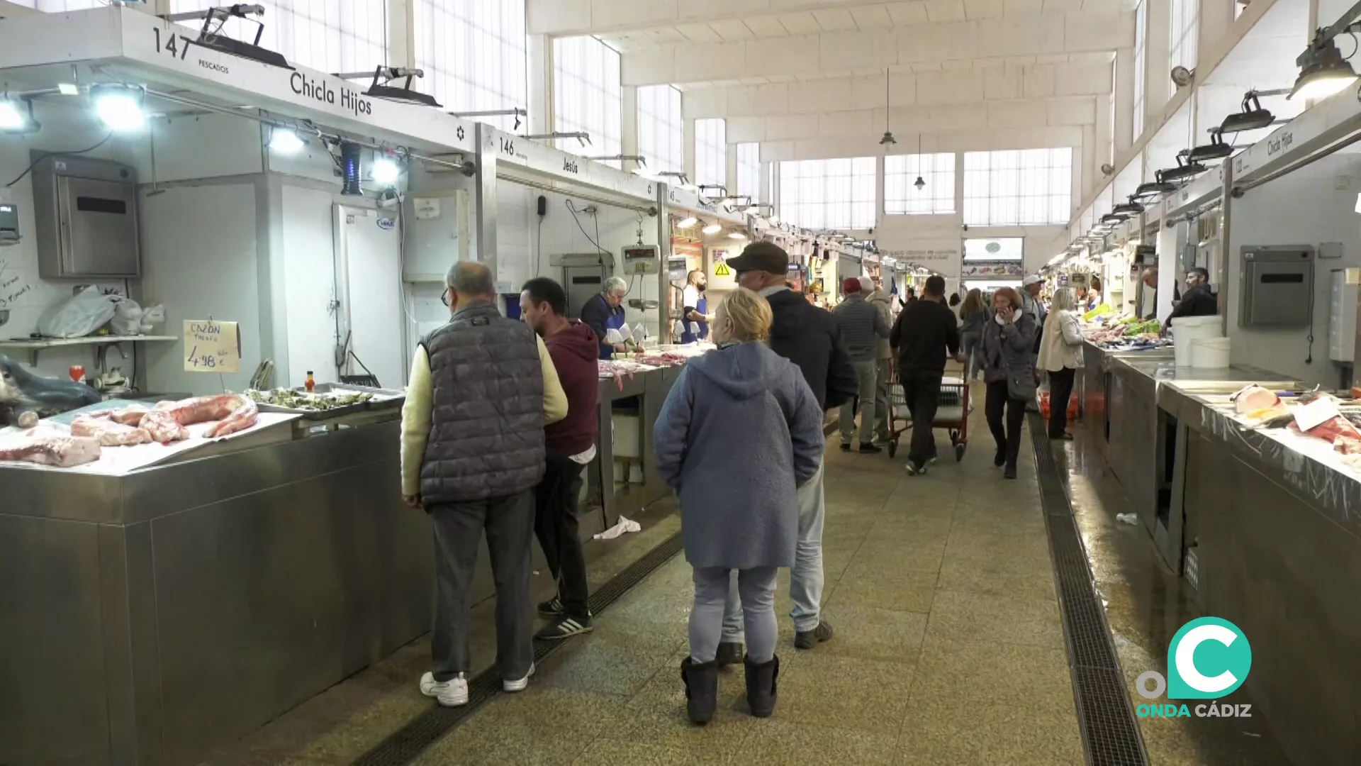 Interior del Mercado Central de Cádiz. 
