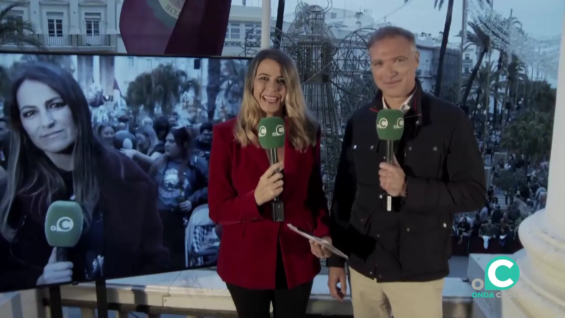 Un momento del directo efectuado el pasado sábado desde la plaza de San Juan de Dios
