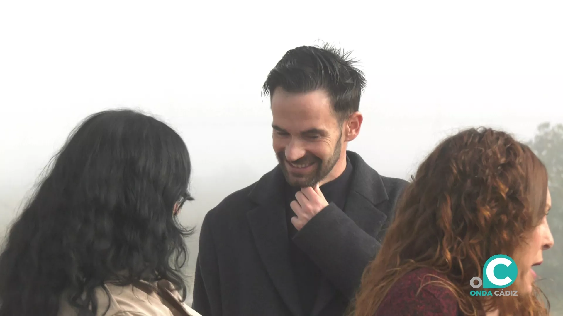 El portavoz de AIG, David de la Cruz, atendiendo a la prensa. 