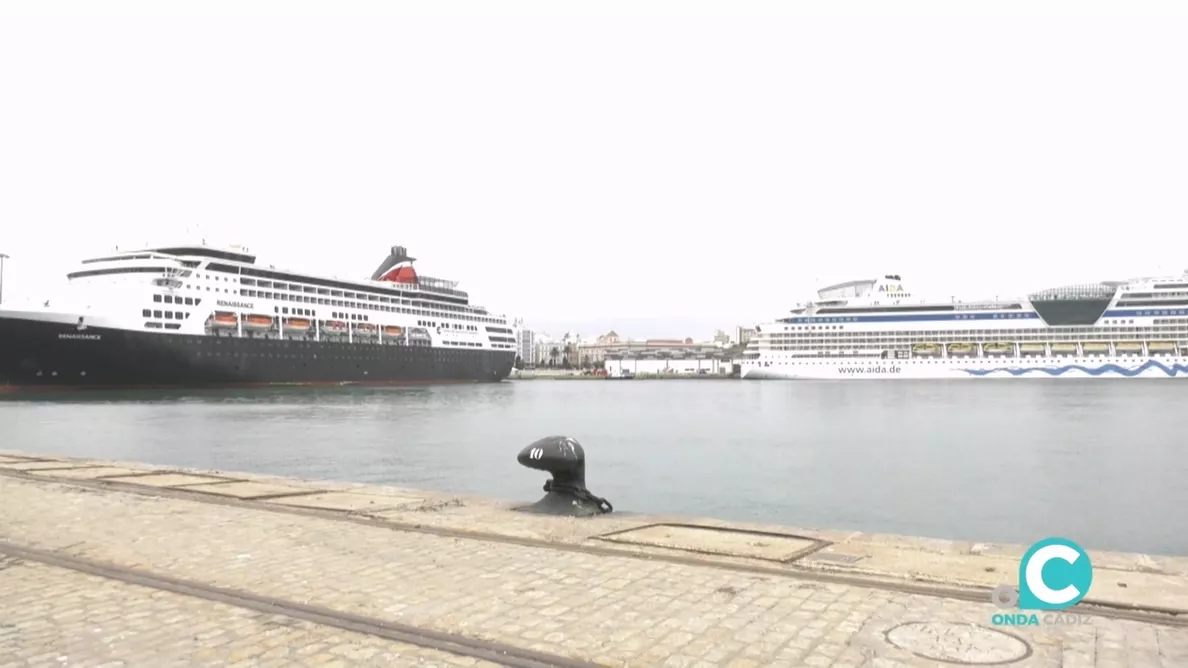 Navíos durante la pasada temporada en aguas de la capital gaditana