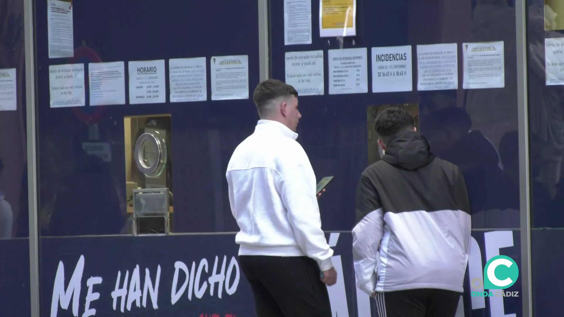 Imagen de una de las taquillas del estadio antes de un encuentro liguero en una imagen de archivo