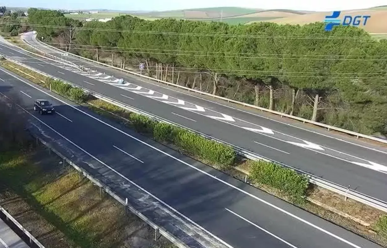 Imagen de la DGT de la AP-4 este 19 de marzo. 
