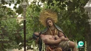 La imagen de la Dolorosa titular de la hermandad gaditana que presidirá el acto religioso.