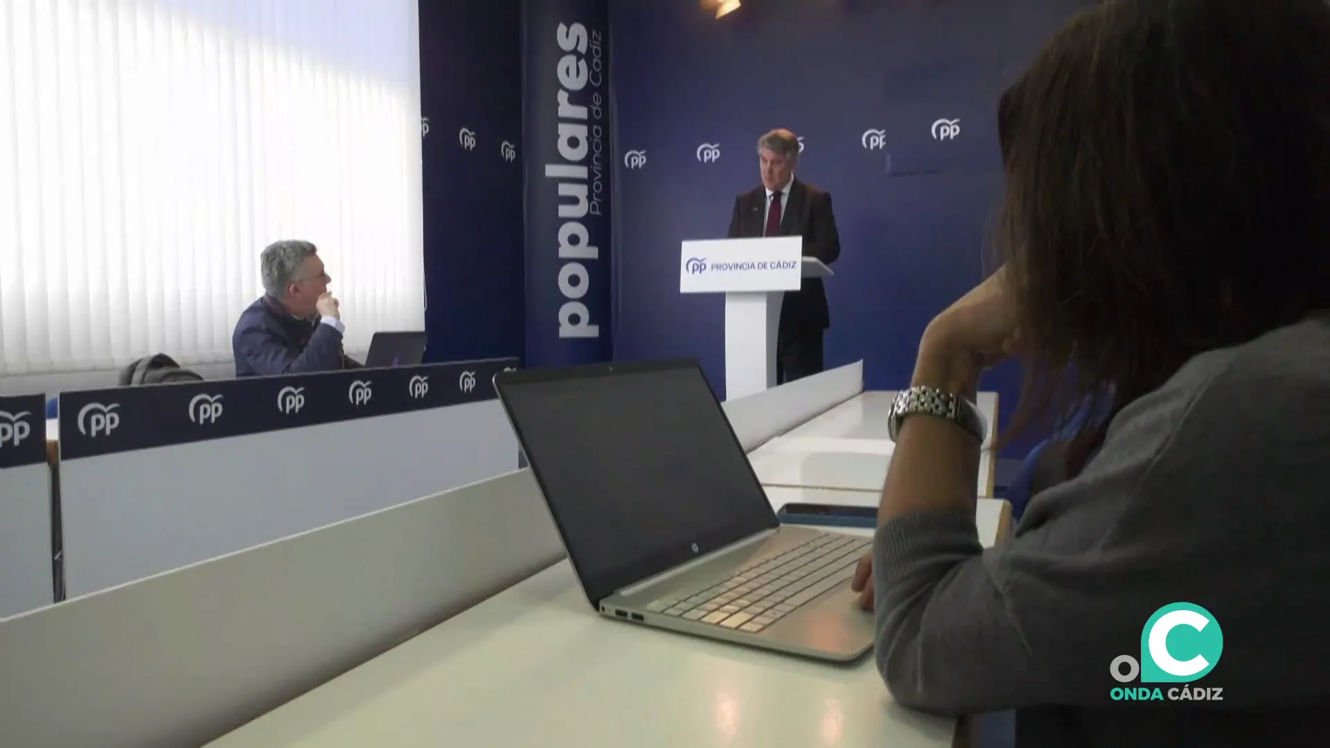 El coordinador provincial del PP de Cádiz y diputado nacional, Ignacio Romaní, en rueda de prensa.