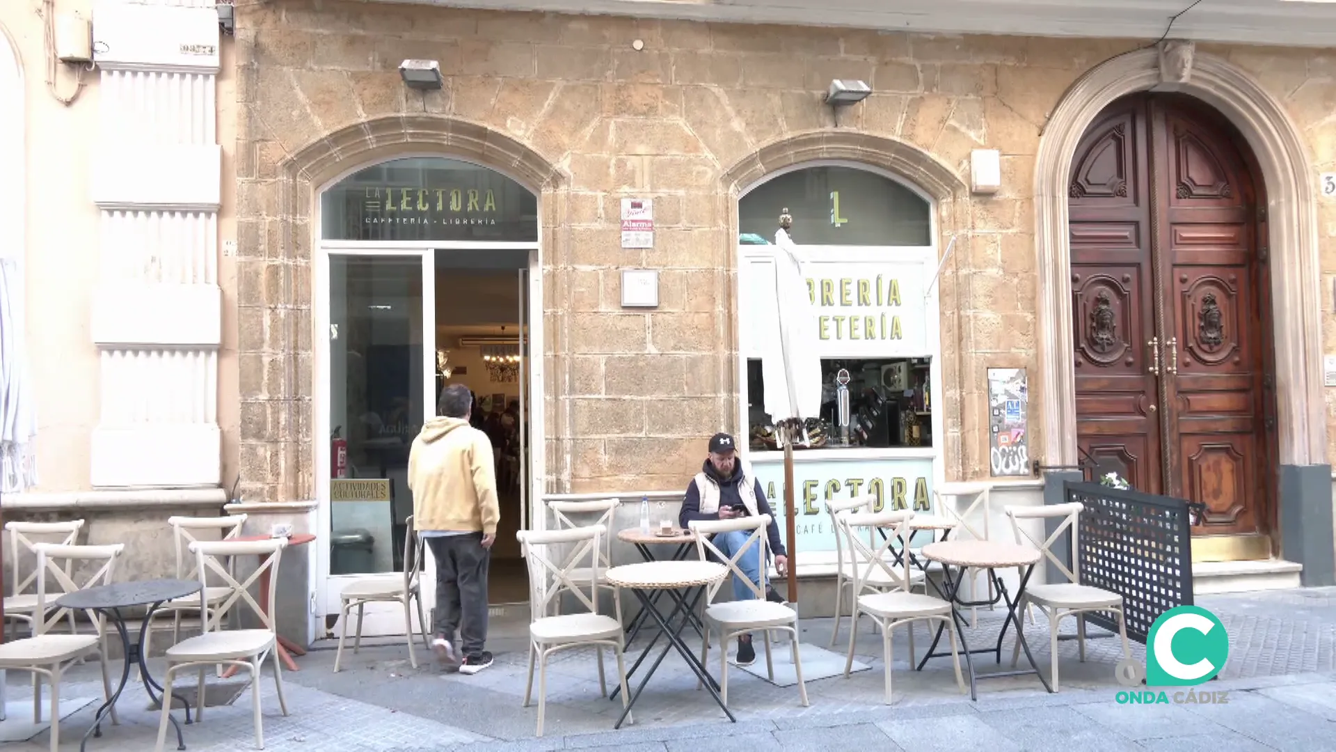 Fachada de la cafetería-librería, ‘La Lectora’, en calle Ancha.