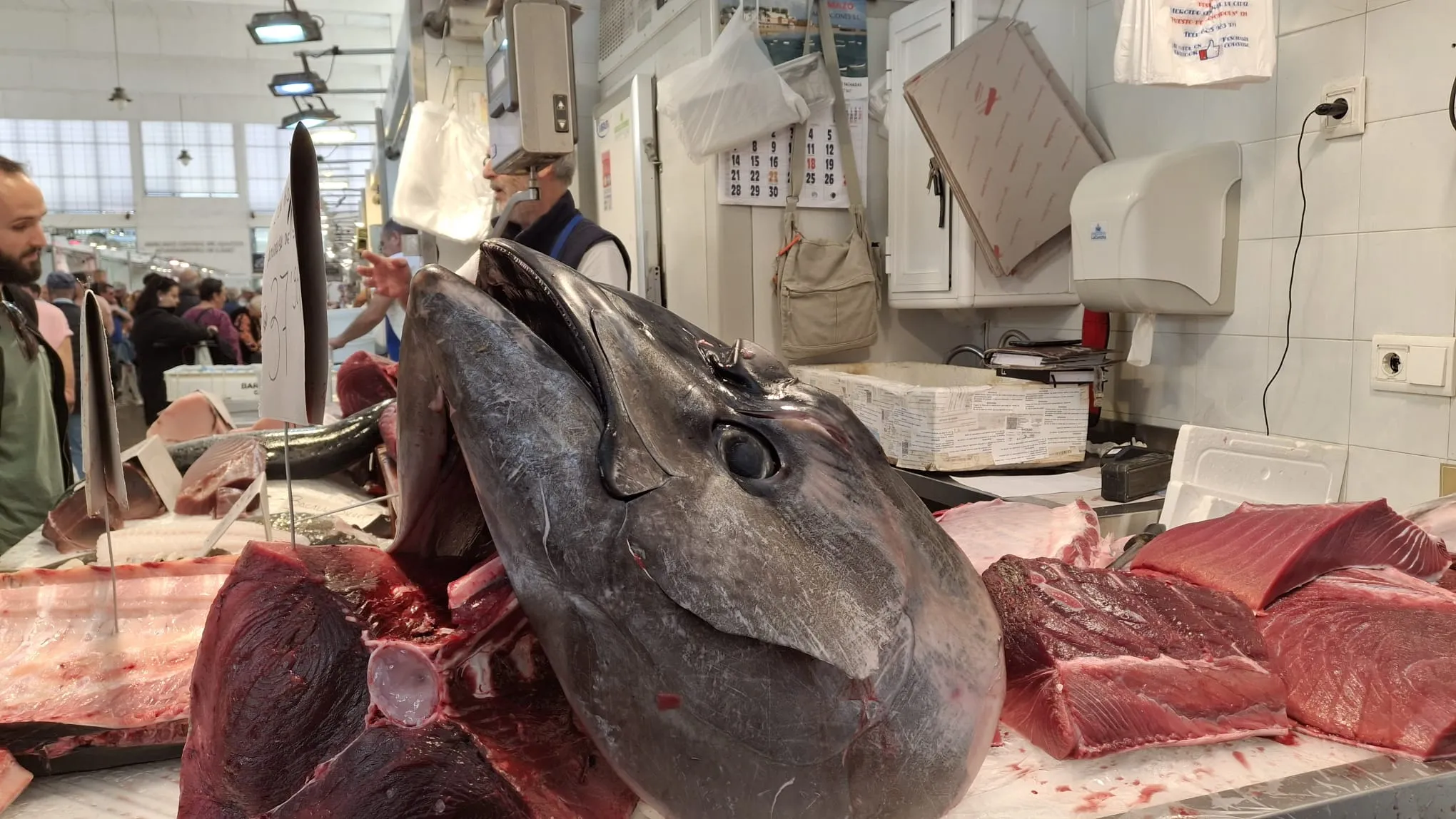 El atún de almadraba ha llegado al Mercado de Abastos en esta nueva temporada.