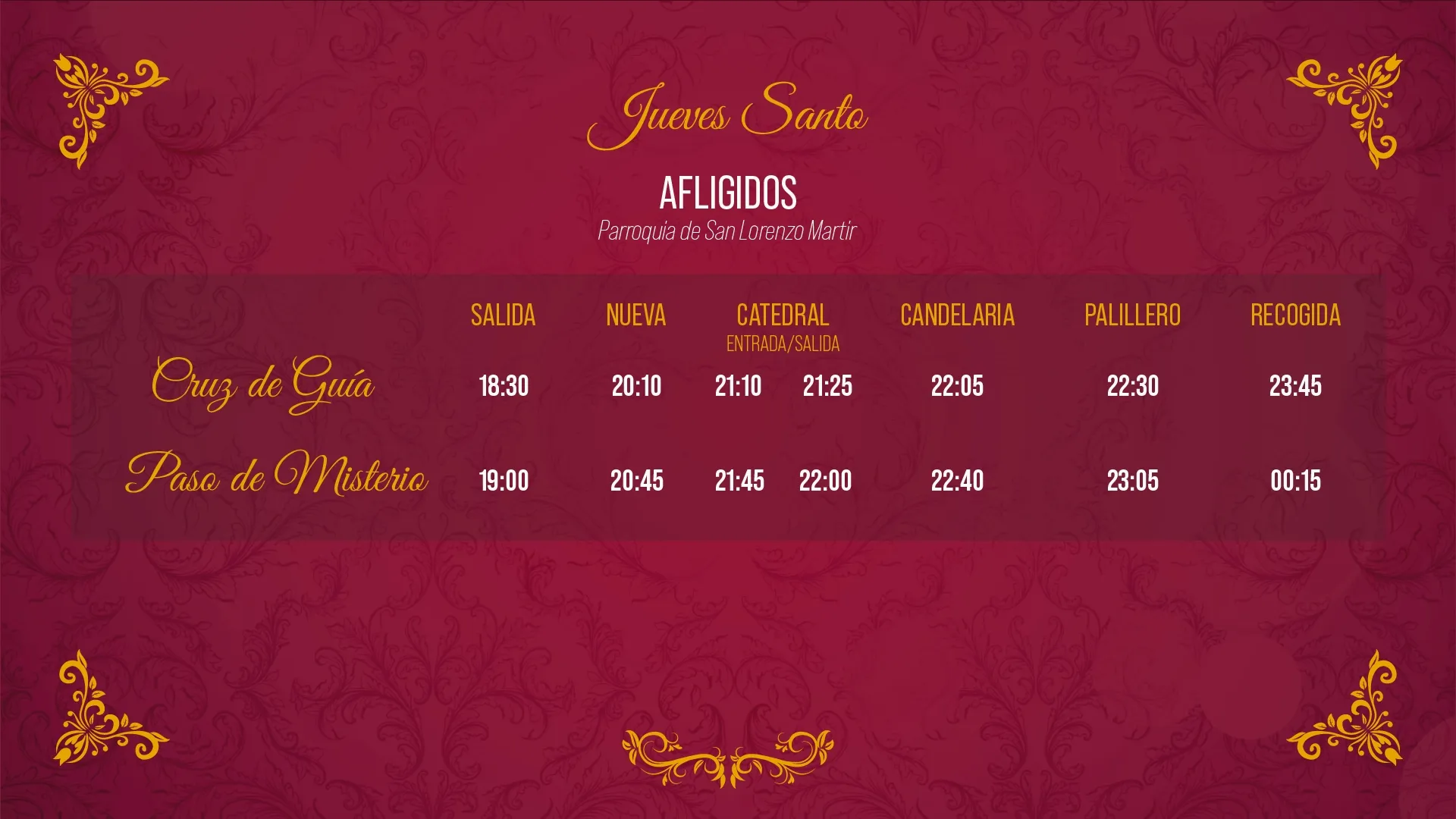 Itinerario de Afligidos