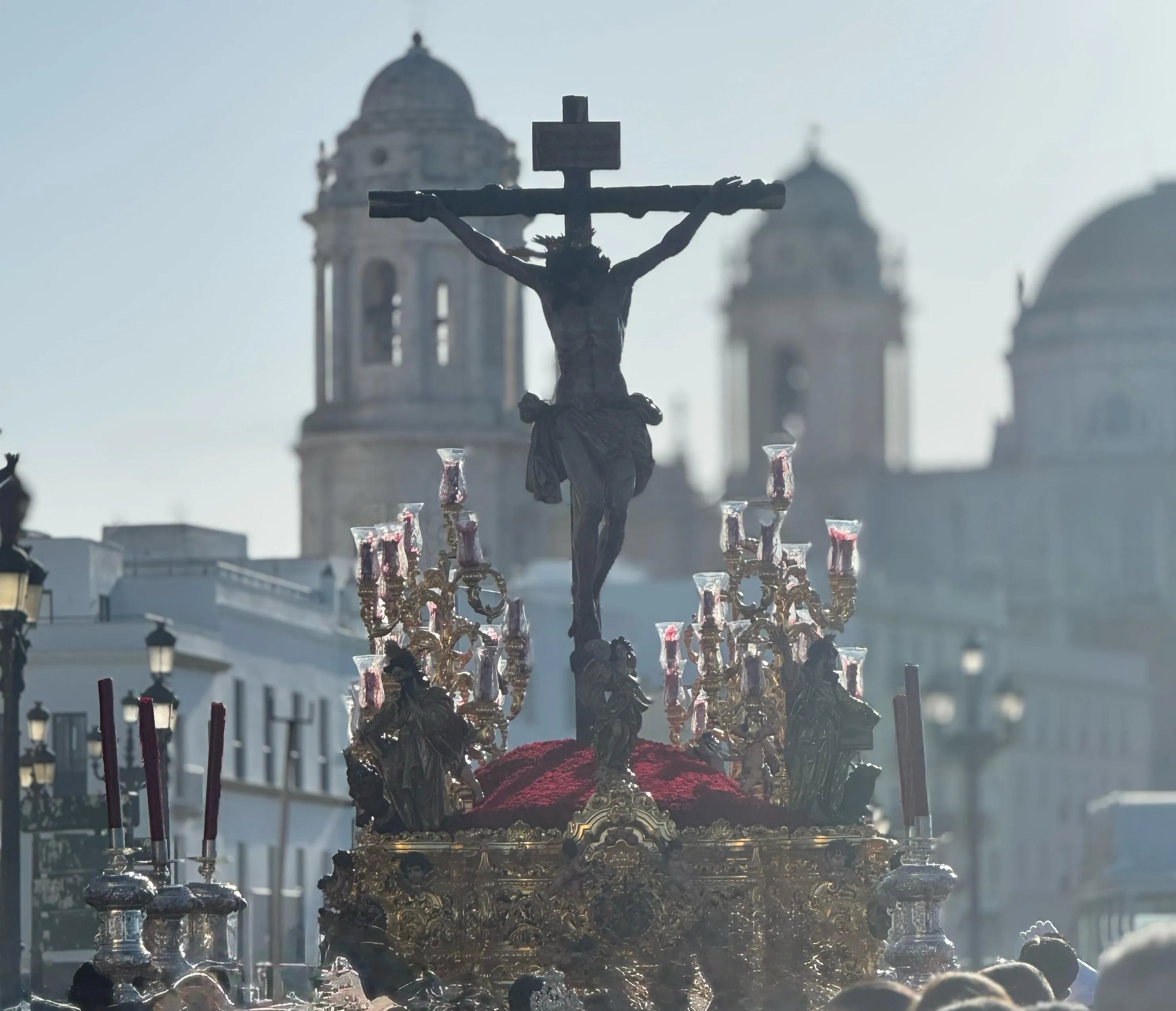 Detalle del Santísimo Cristo de la Misericordia, en su paso por el Campo del Sur 