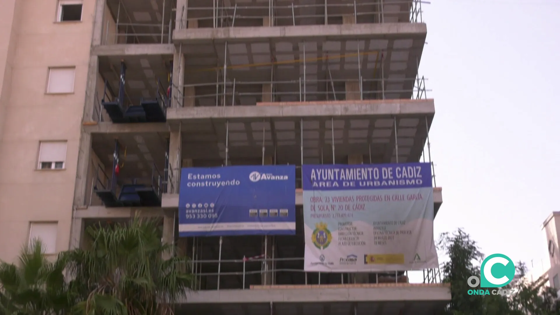 Obra en construcción de un edificio en la ciudad