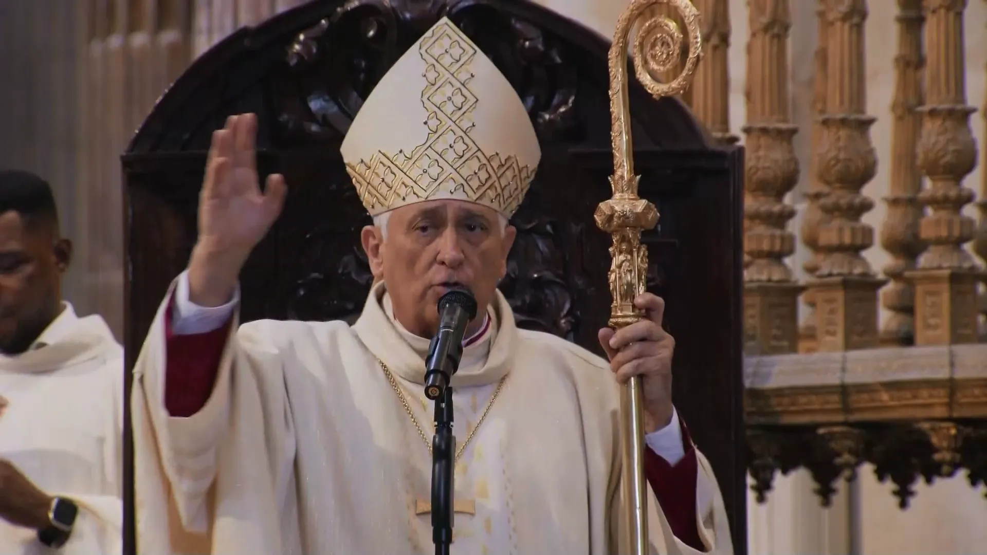 El prelado durante el pasado Domingo de Resurrección