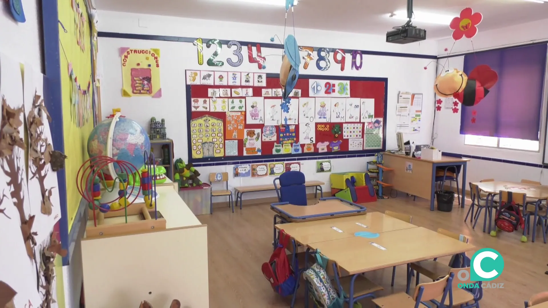 Aula en un colegio de la capital gaditana