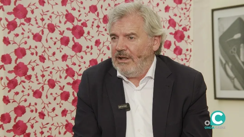 Manuel Vizcaíno, Presidente del Cádiz CF, durante la entrevista concedida