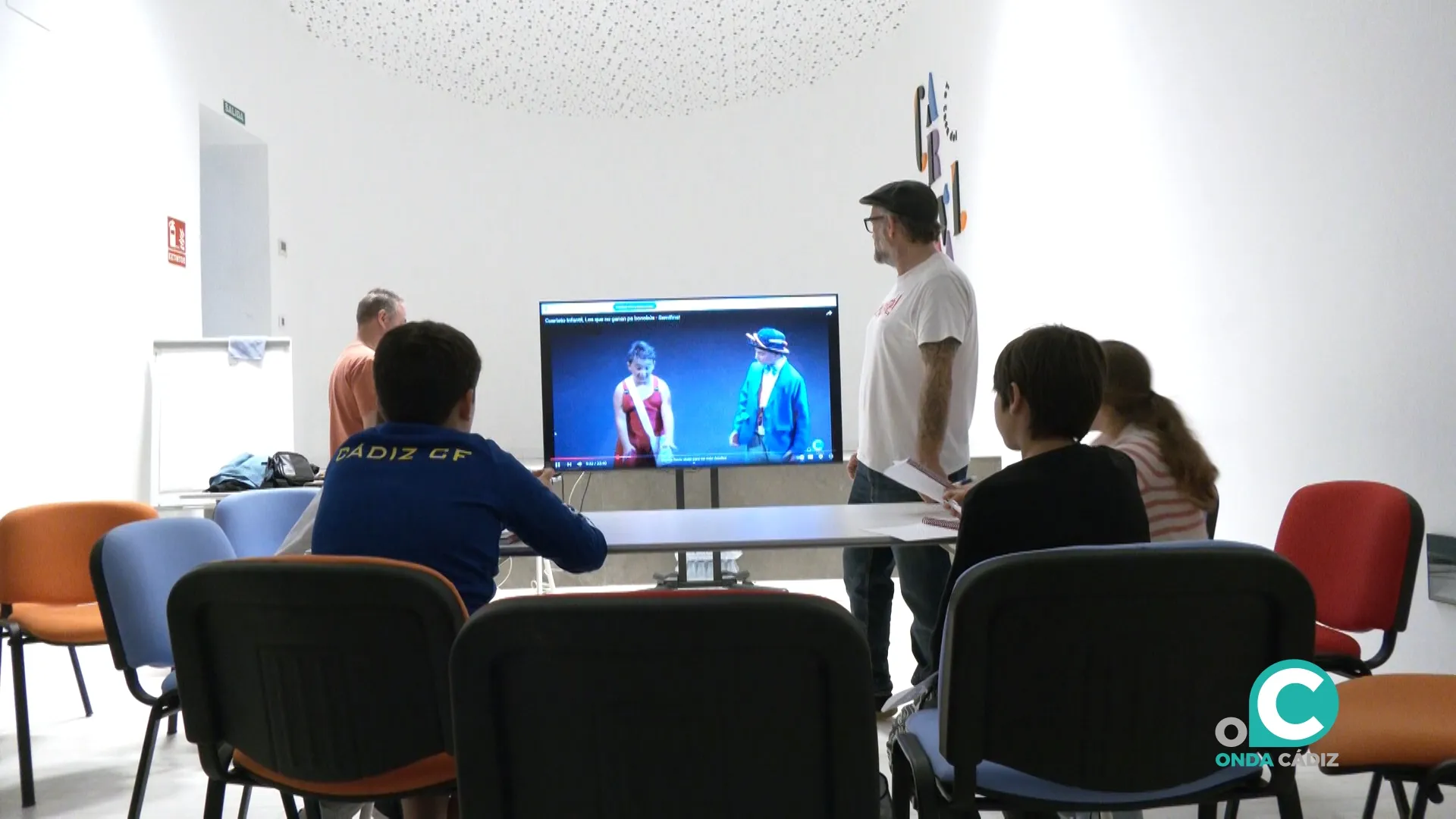 Uno de los talleres que se impartieron este viernes en la Casa del Carnaval.