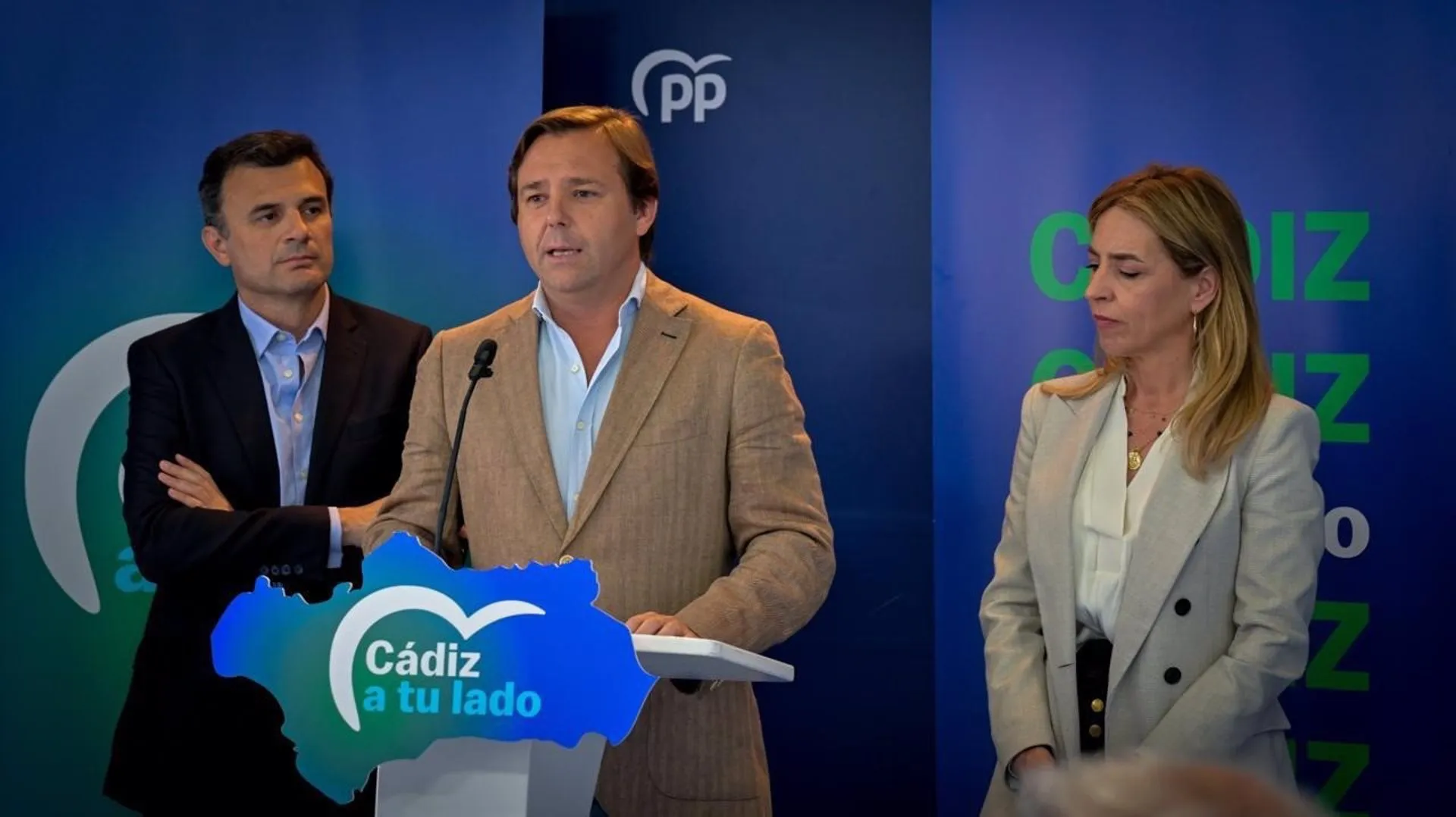 El secretario general del PP de Andalucía este jueves en rueda de prensa