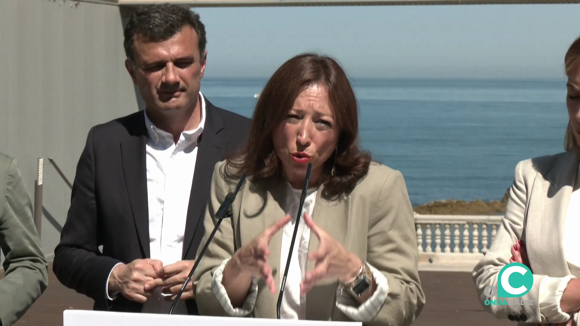La presidente del PP en Málaga, Patricia Navarro, durante su intervención este lunes