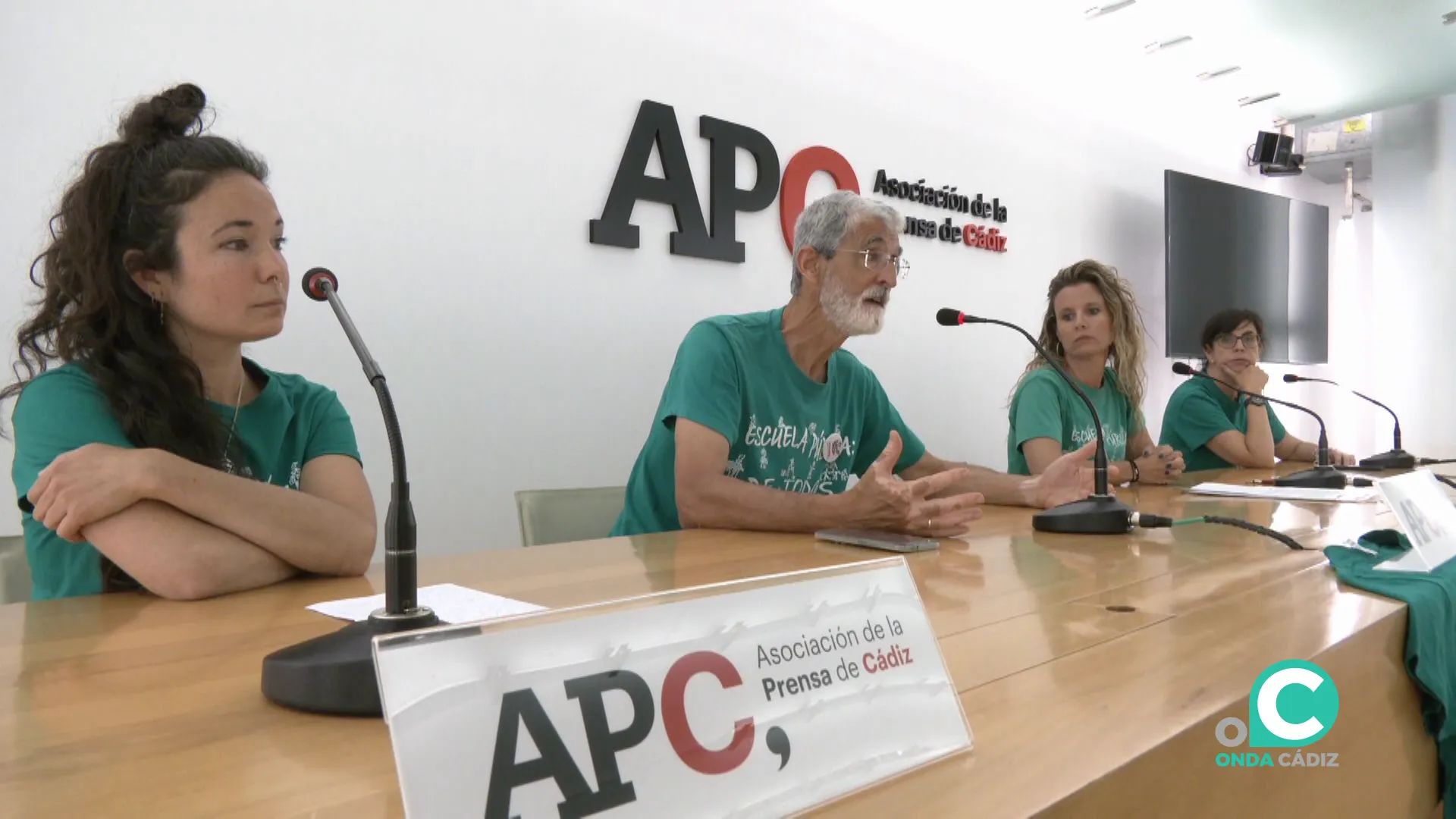 Un momento de la rueda de prensa de la plataforma efectuada este martes en la APC