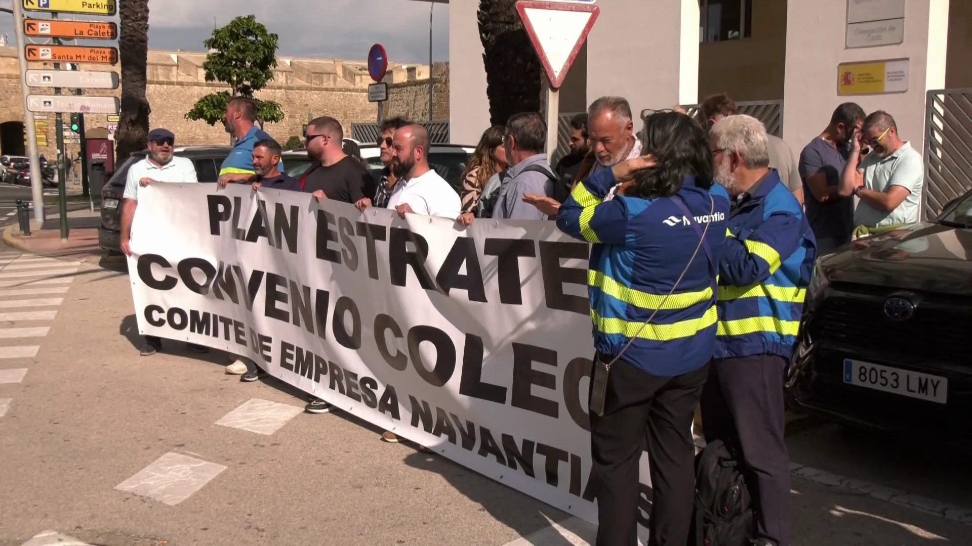 Protesta de trabajadores de astilleros en una imagen de archivo