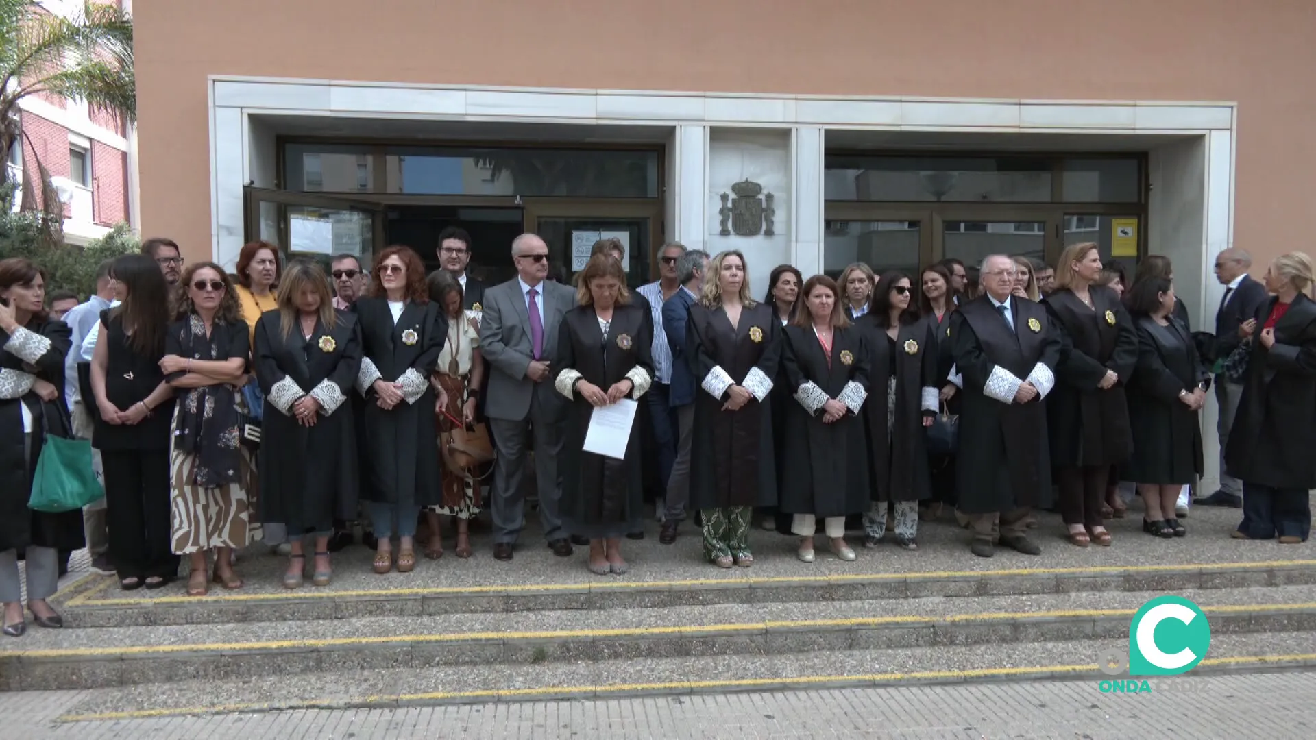 Un momento del acto de protesta en la sede de los juzgados de San José este miércoles