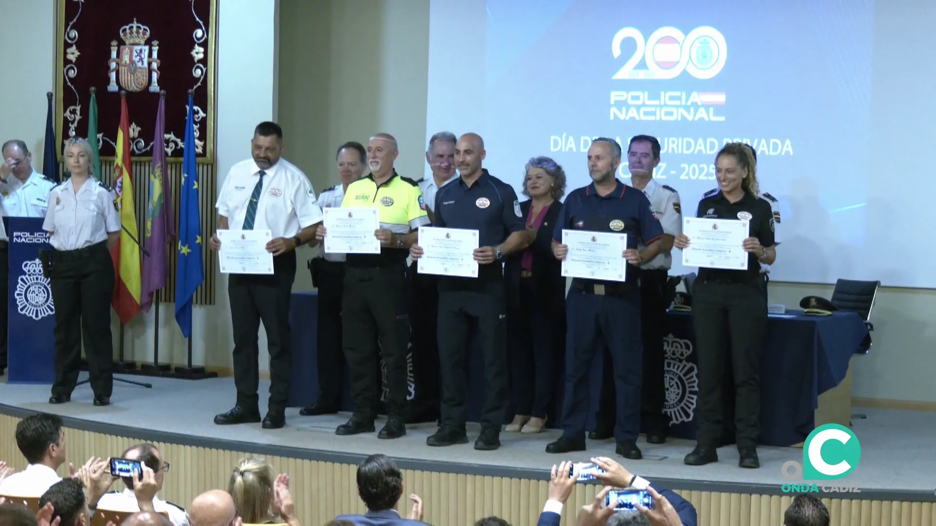 Los galardonados en el acto de este martes