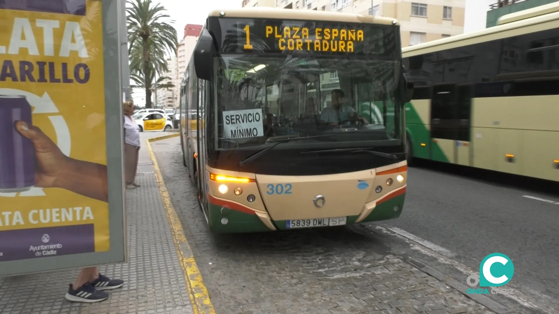 Servicios mínimos de los autobuses urbanos de Cádiz. 