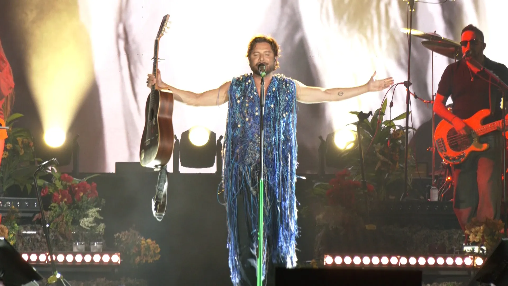 El artista onubense durante su actuación.