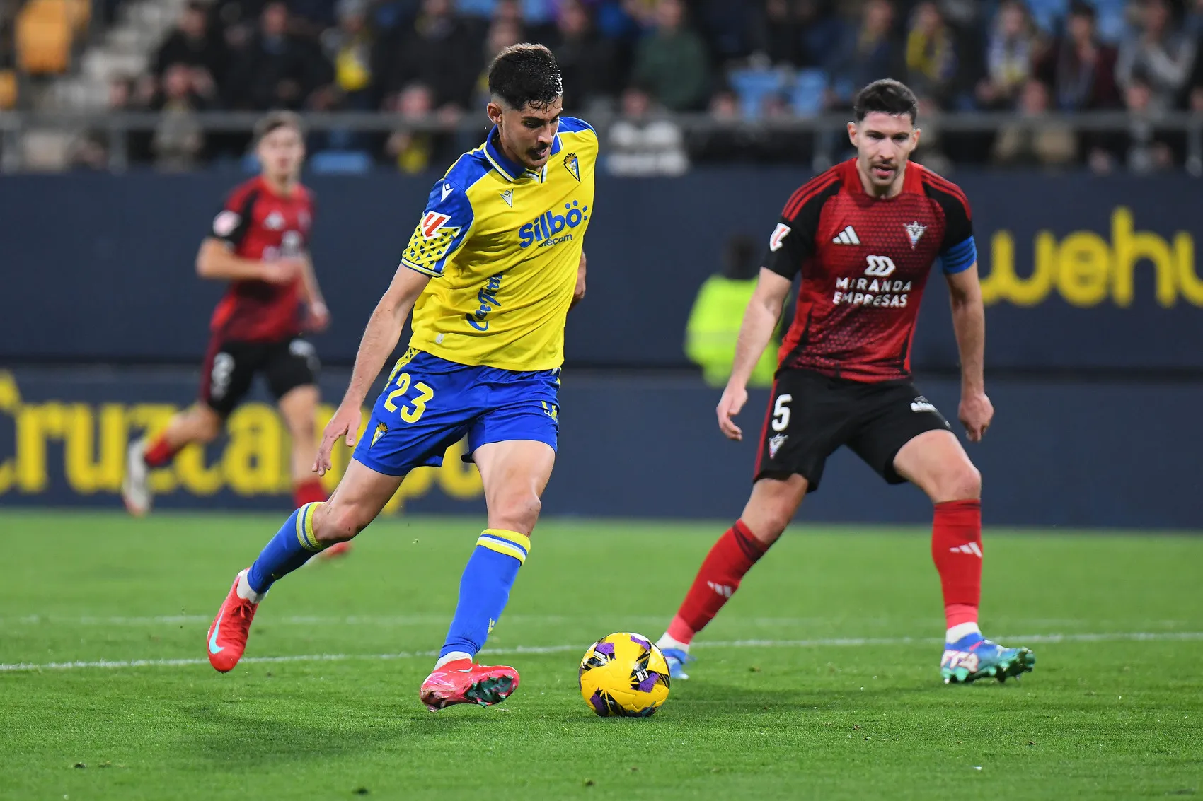 Imagen del partido del conjunto cadista ante el burgalés el pasado mes de enero