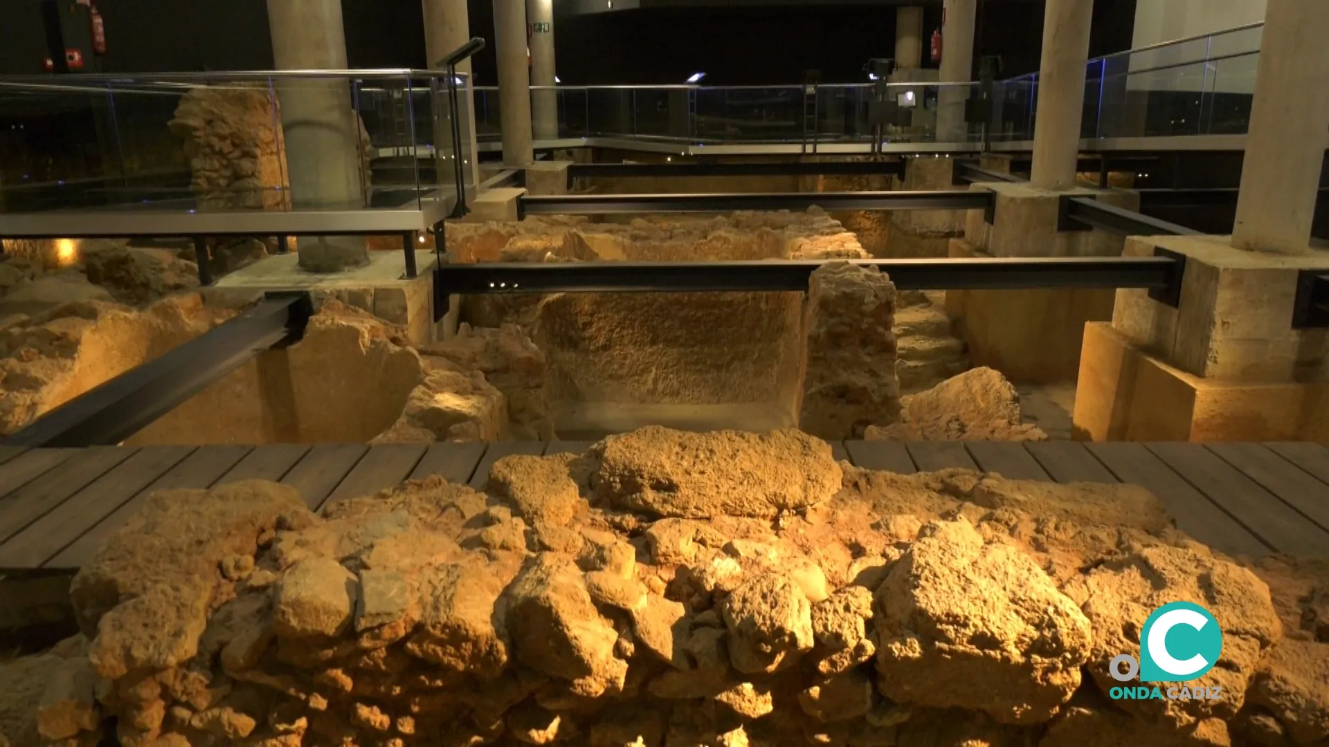 Interior del yacimiento arqueológico Gadir en Cádiz. 