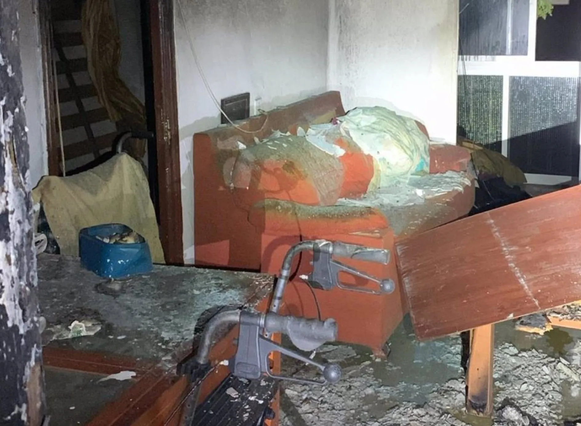 Estado del inmueble tras la deflagración