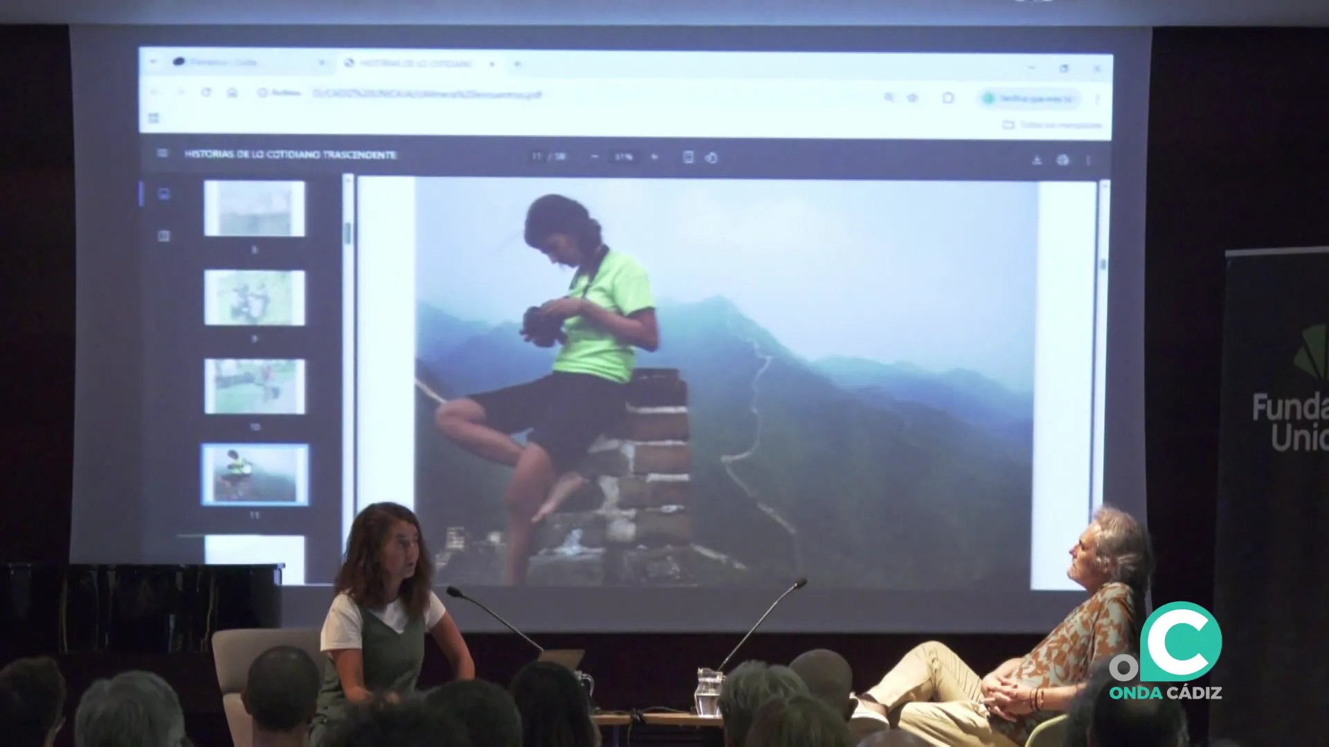 Un momento del acto que ha incluido la proyección de obras