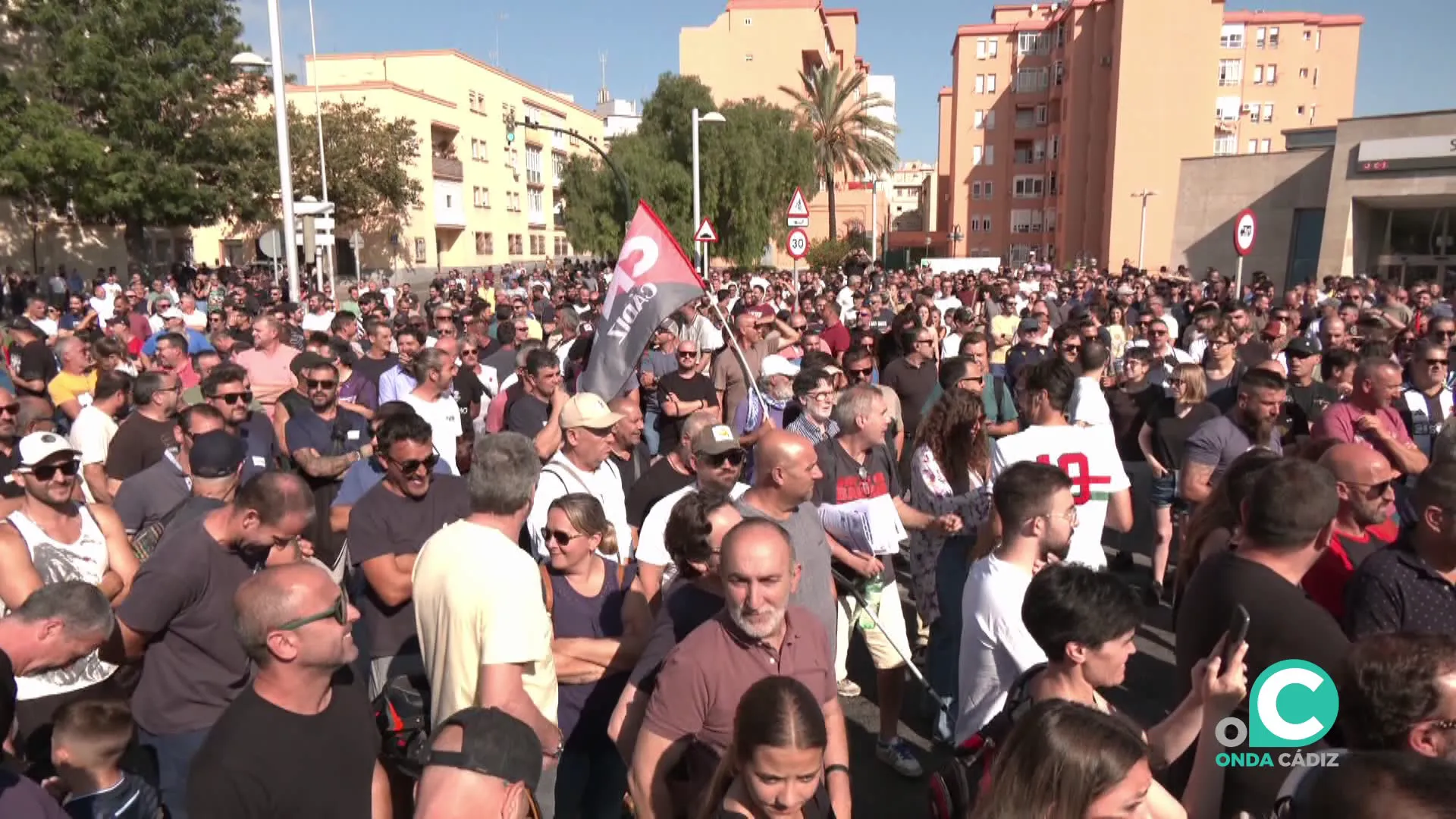 Concentración de trabajadores en la capital gaditana durante la pasada semana