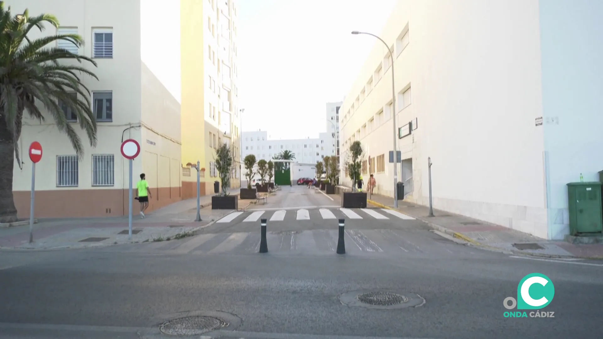 Imagen de la via en la zona de extramuros de la ciudad