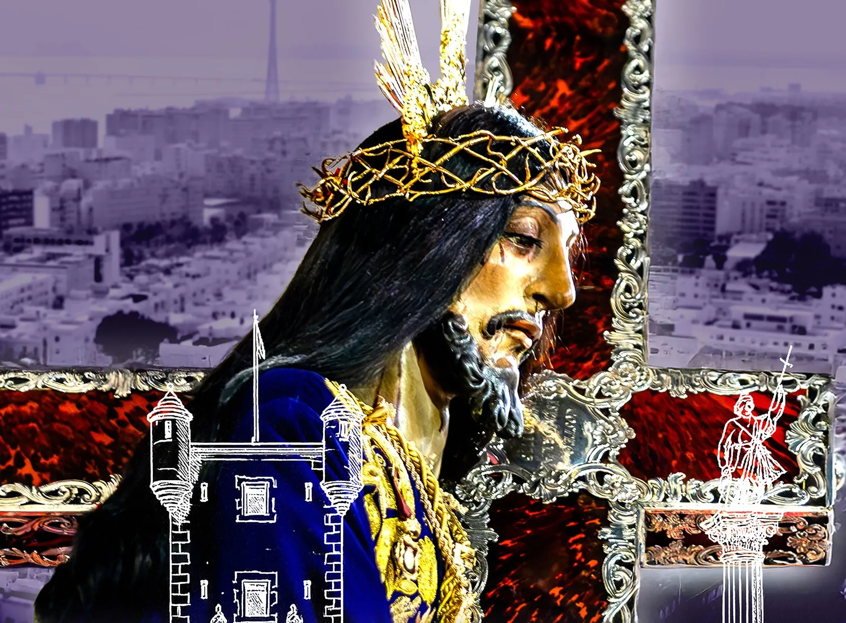 Detalle del cartel anunciador de la Peregrinación Extraordinaria 2025 del Nazareno de Santa María