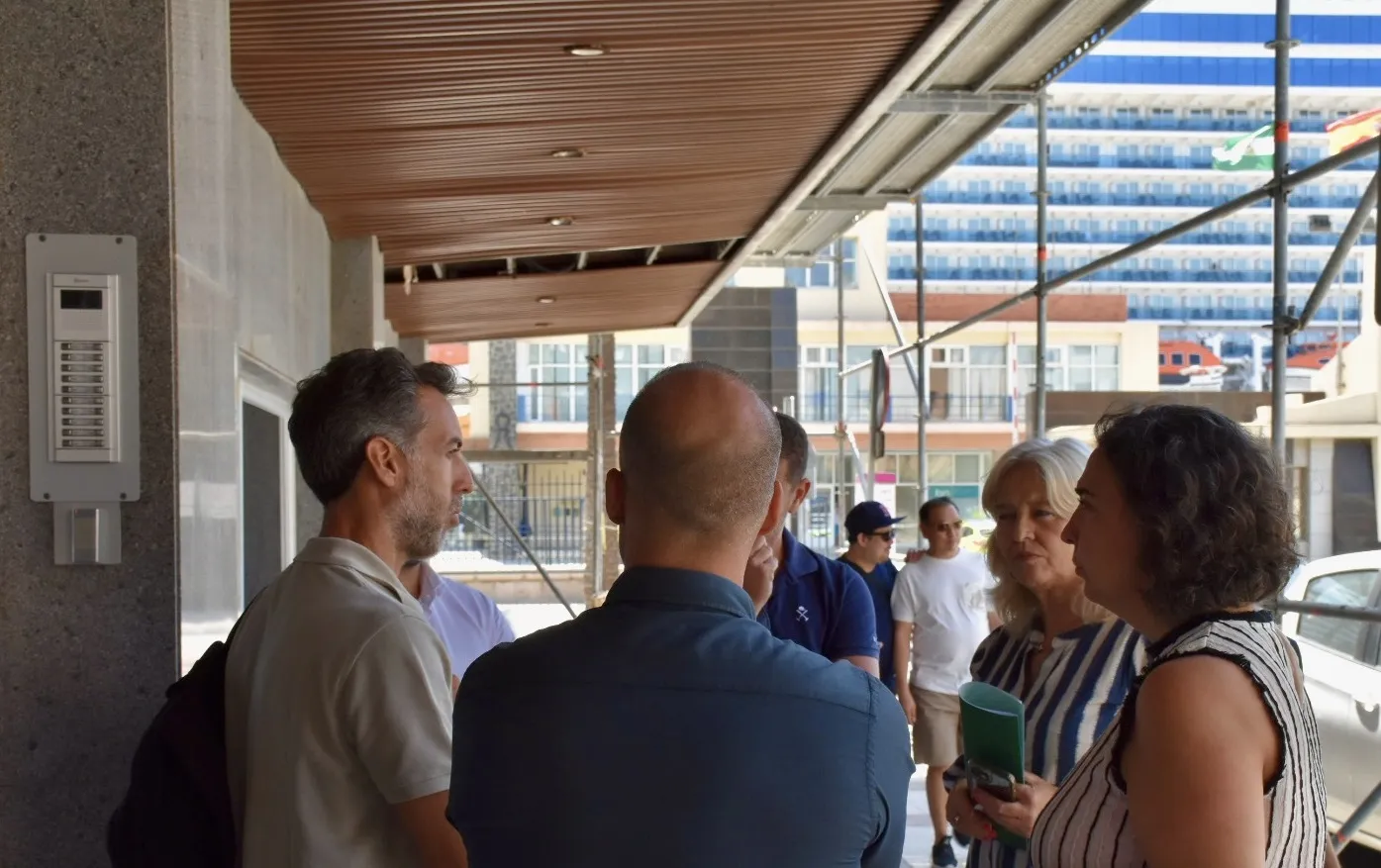 Un momento de la visita al edificio