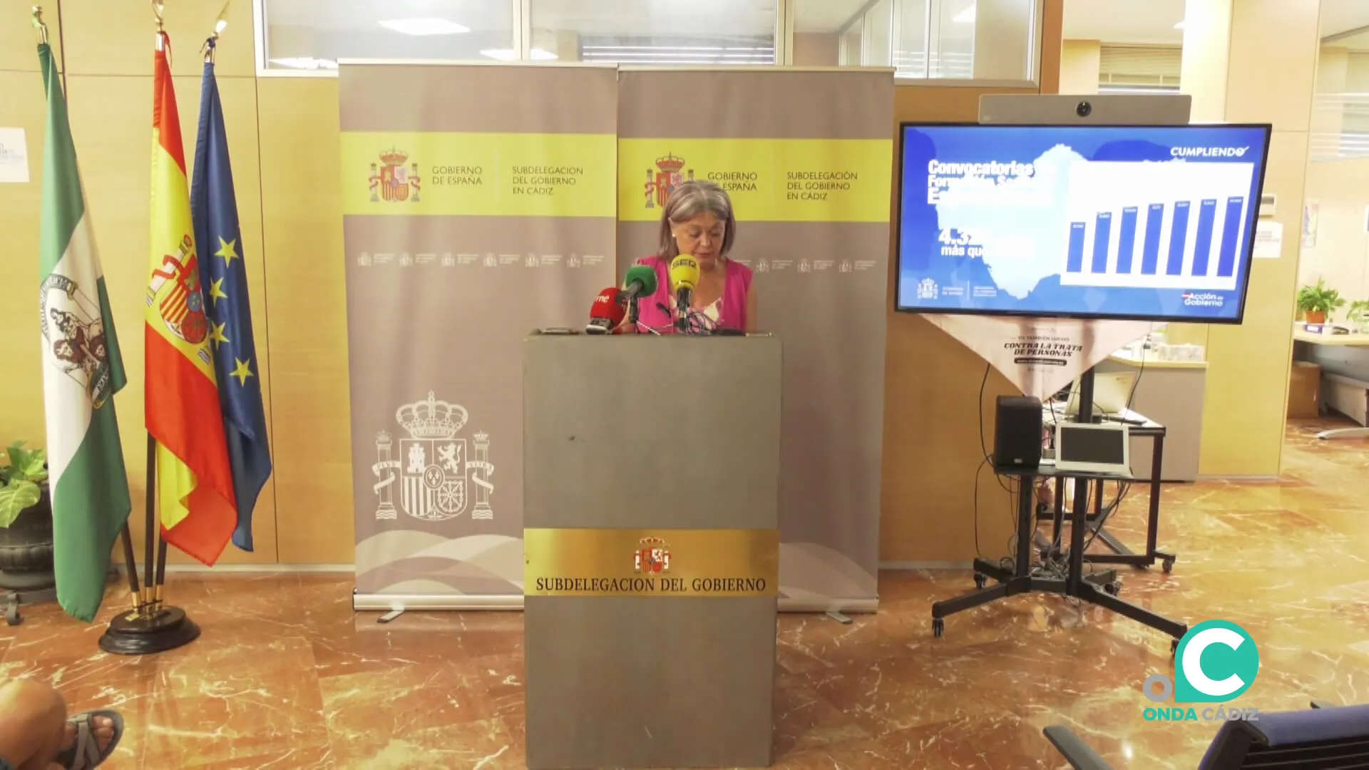 La representante del estado en la provincia durante la rueda de prensa ofrecida este martes