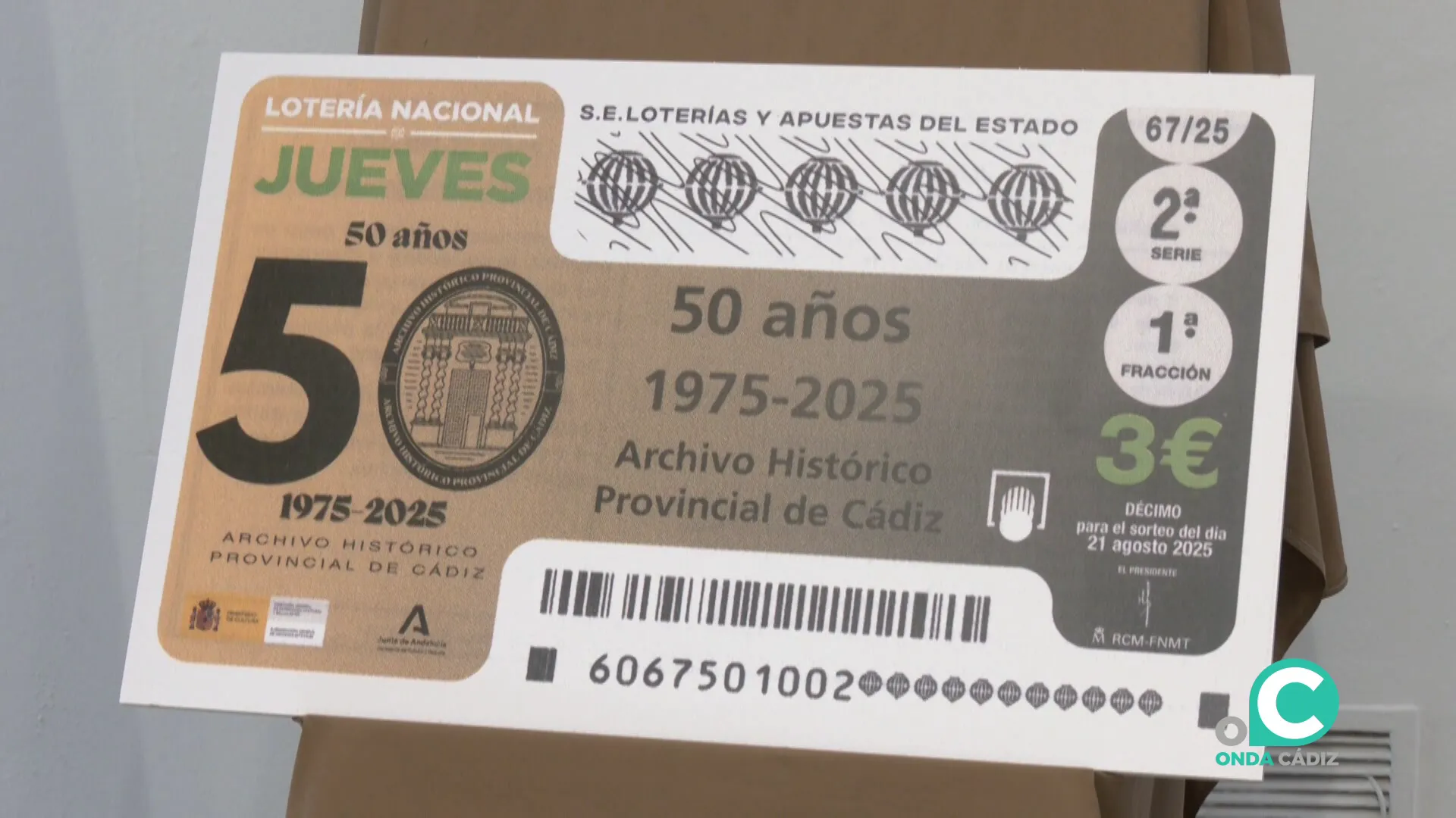 Detalle del billete conmemorativo