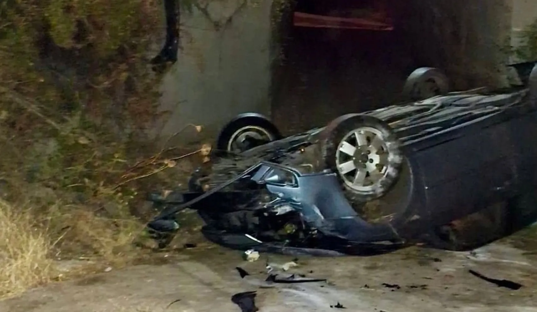 Estado de uno de los vehículos durante el suceso