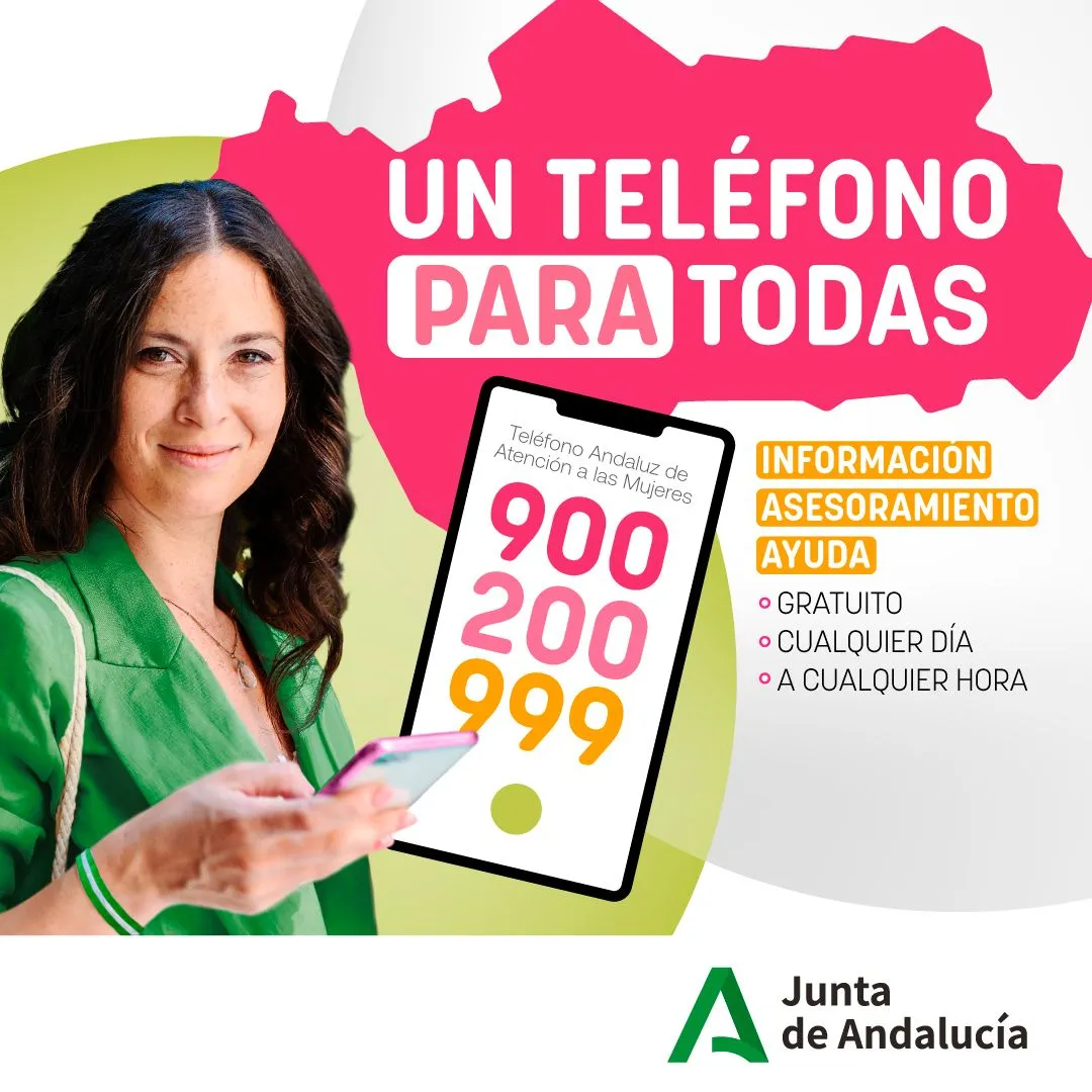El teléfono andaluz de atención a las mujeres 900 200 999 atendió en Cádiz durante julio y agosto 1.216 llamadas