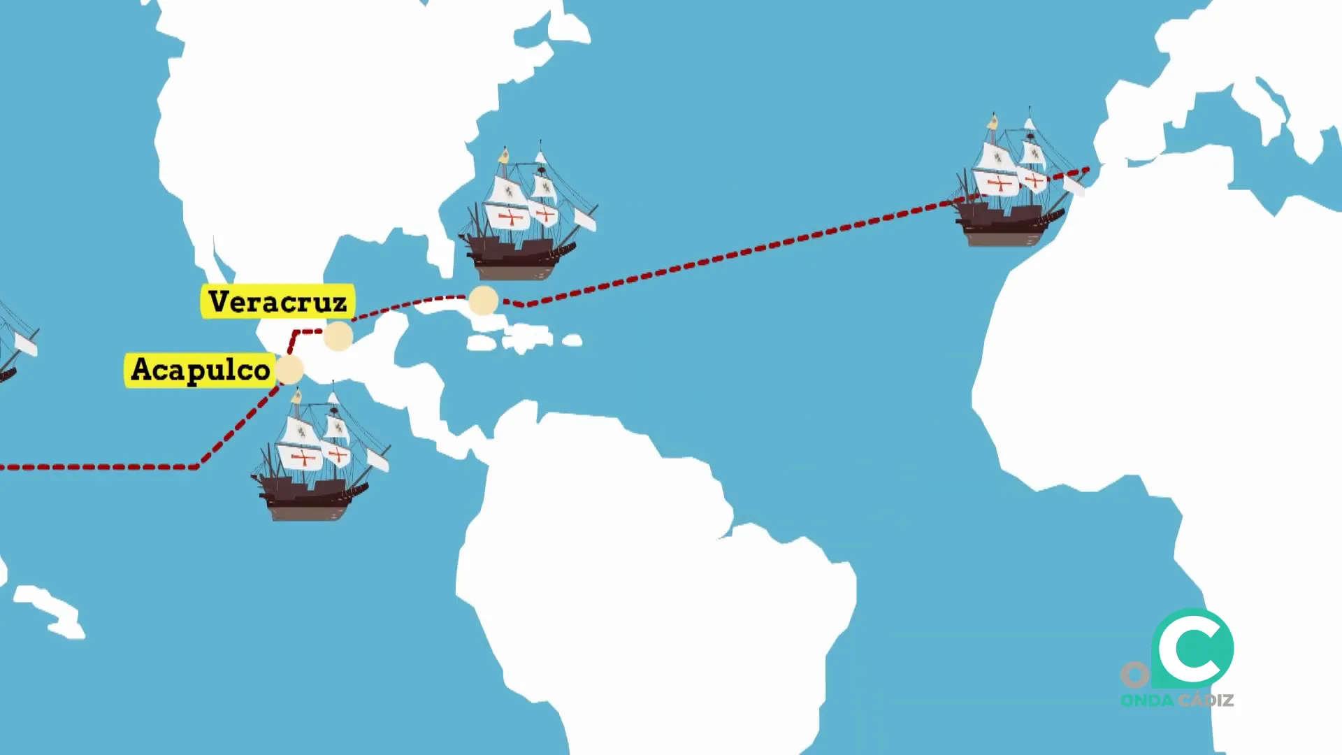 Recreación de la ruta que marcó los anales de la navegación