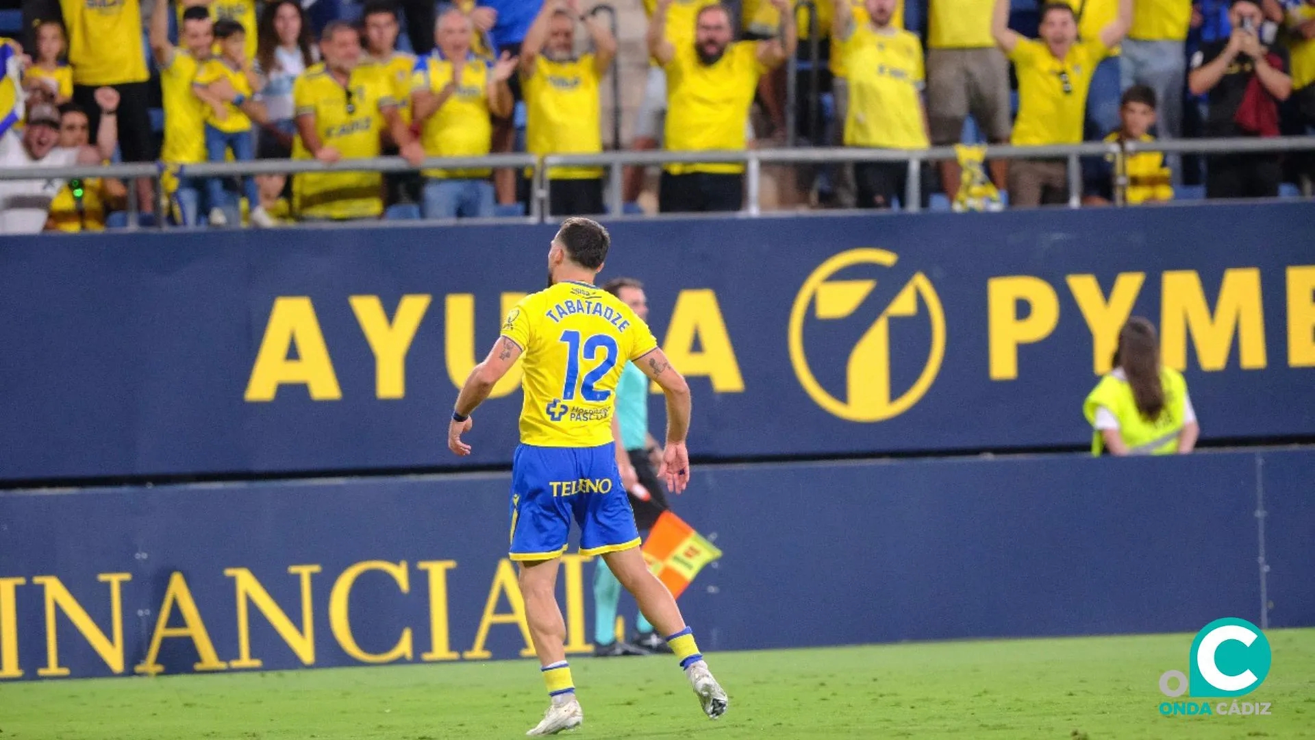 Iuri Tabatadze celebra el tanto del triunfo (Foto: La Liga)