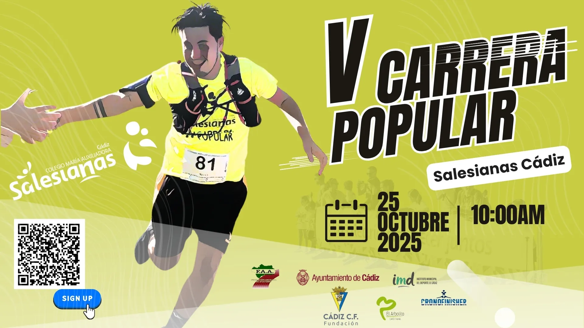 Cartel de la V Carrera Popular Salesiana Cádiz. 
